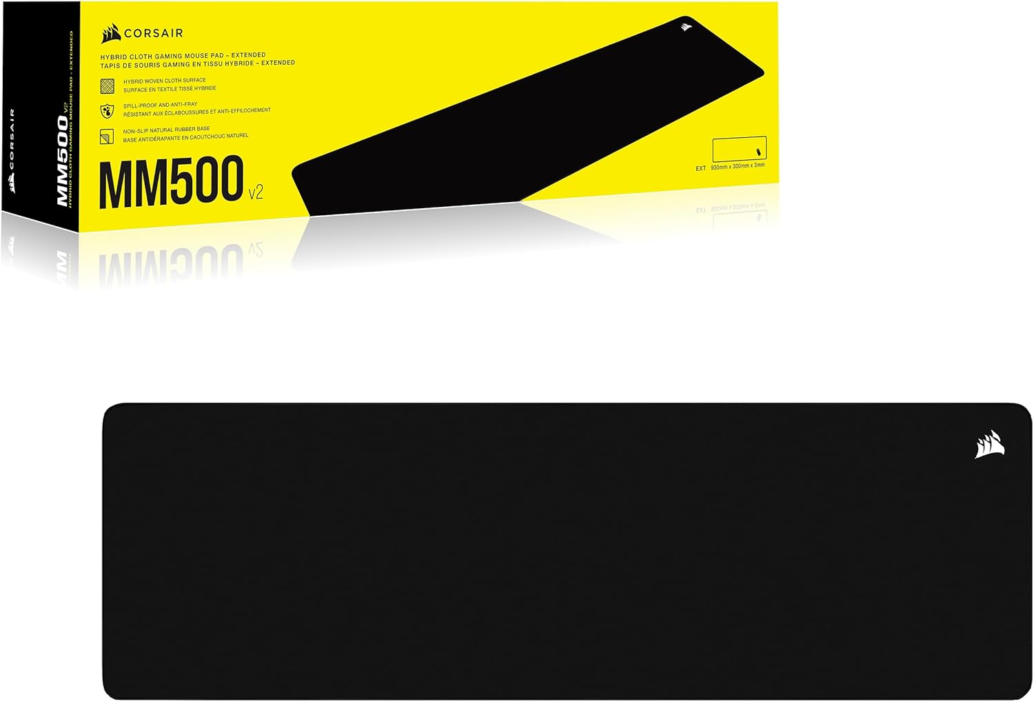 Thumbnail 6 de Corsair MM500 v2 Hybrid Cloth Gaming Extended Mouse Pad (93cm x 30cm) with Spill-Proof Coating