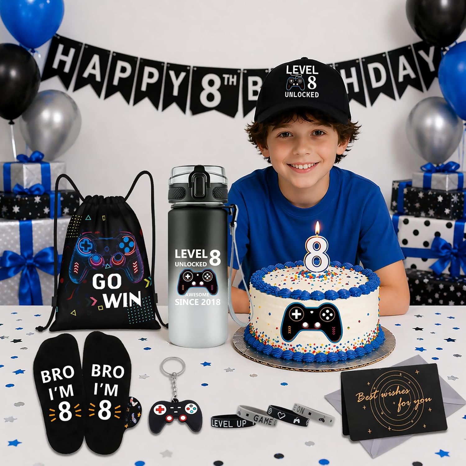 Detalle de 8 Year Old Boy Gifts: Level 8 Unlocked Gift Set for 8th Birthday