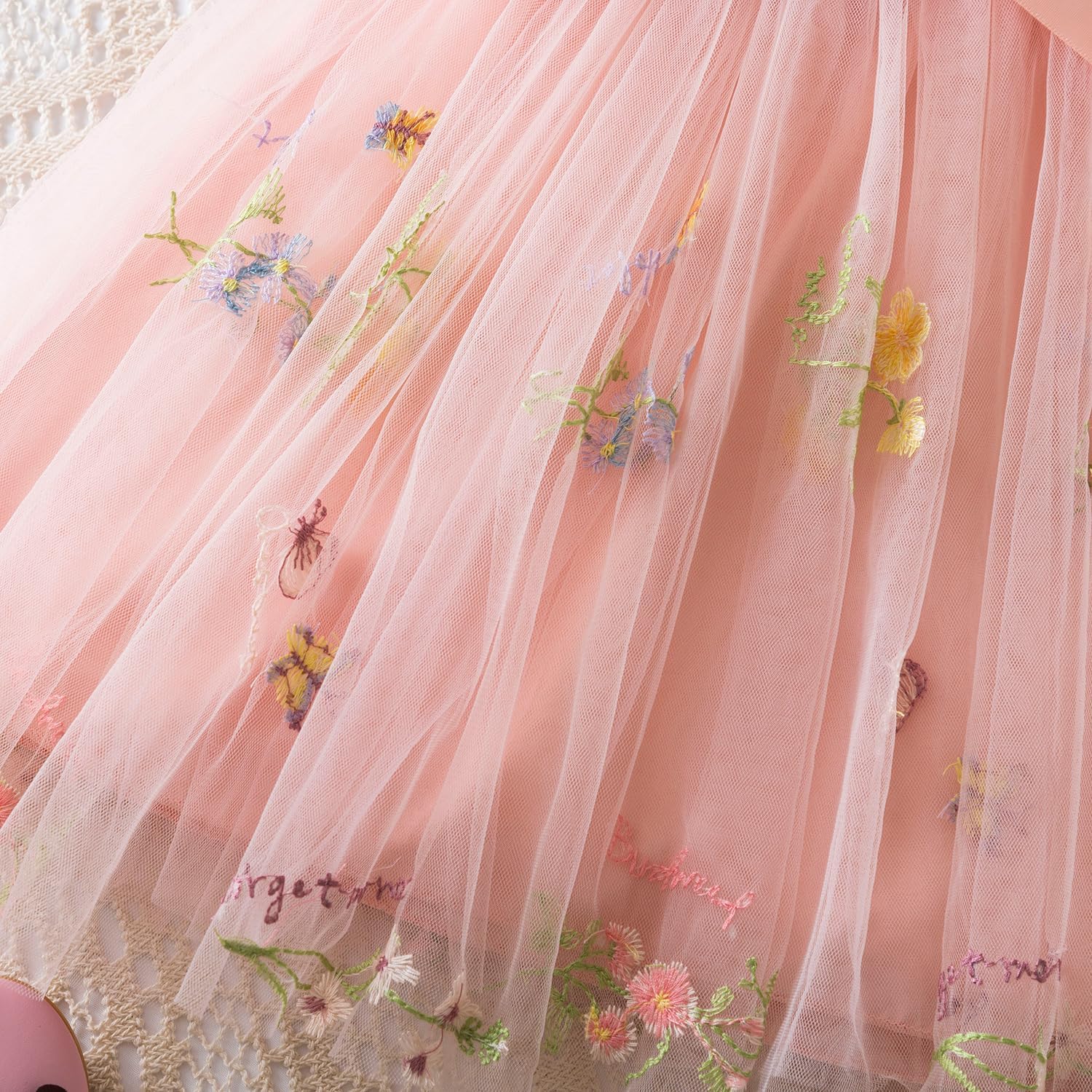 Thumbnail 5 de NNJXD Baby Girl Flower Embroidery Tulle Dress – Elegant Toddler Party Dress