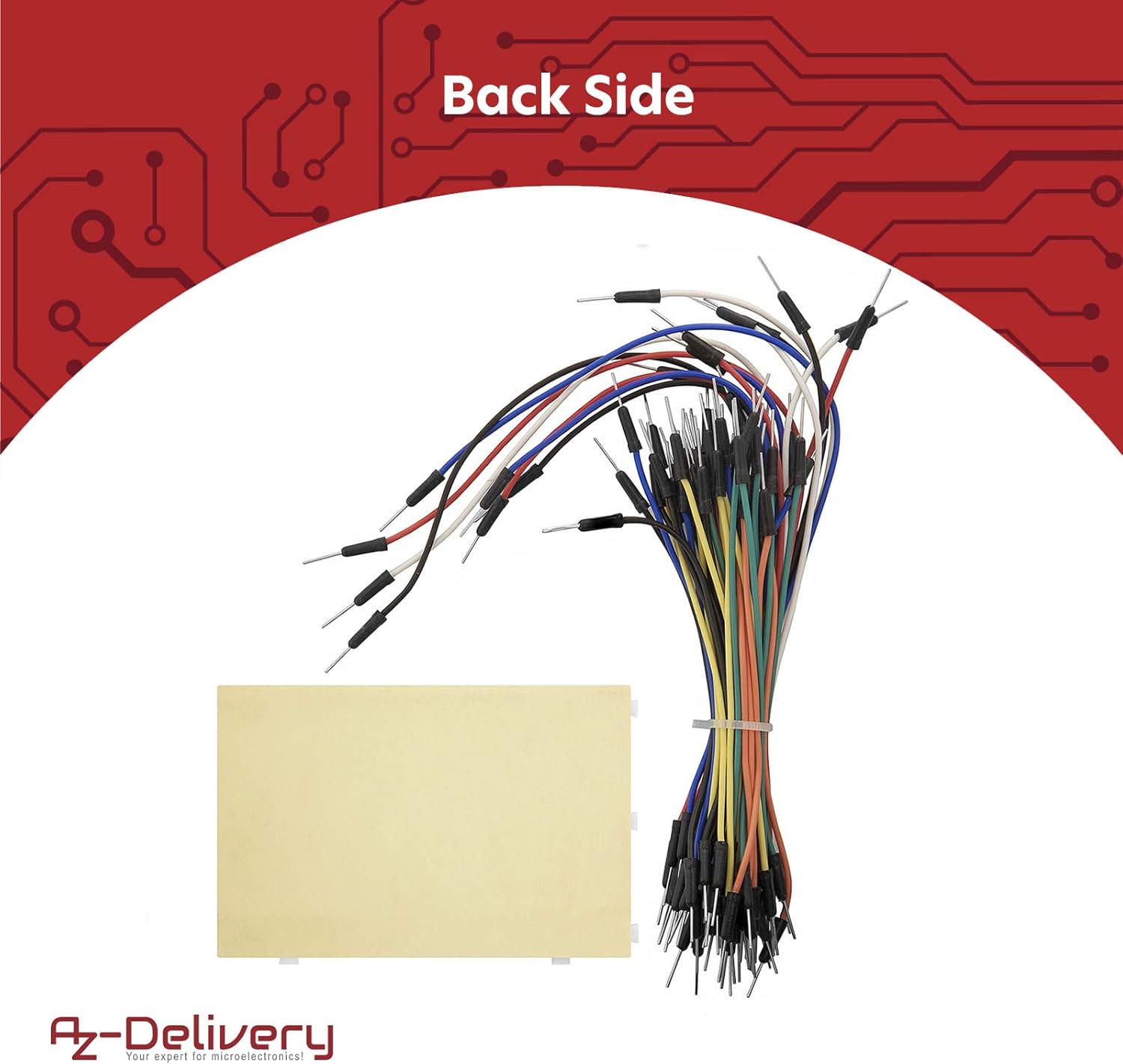 Detalle de AZDelivery Breadboard Kit con jumper maschio-maschio e mini breadboard da 400 contatti, compatibile con Arduino e Raspberry Pi