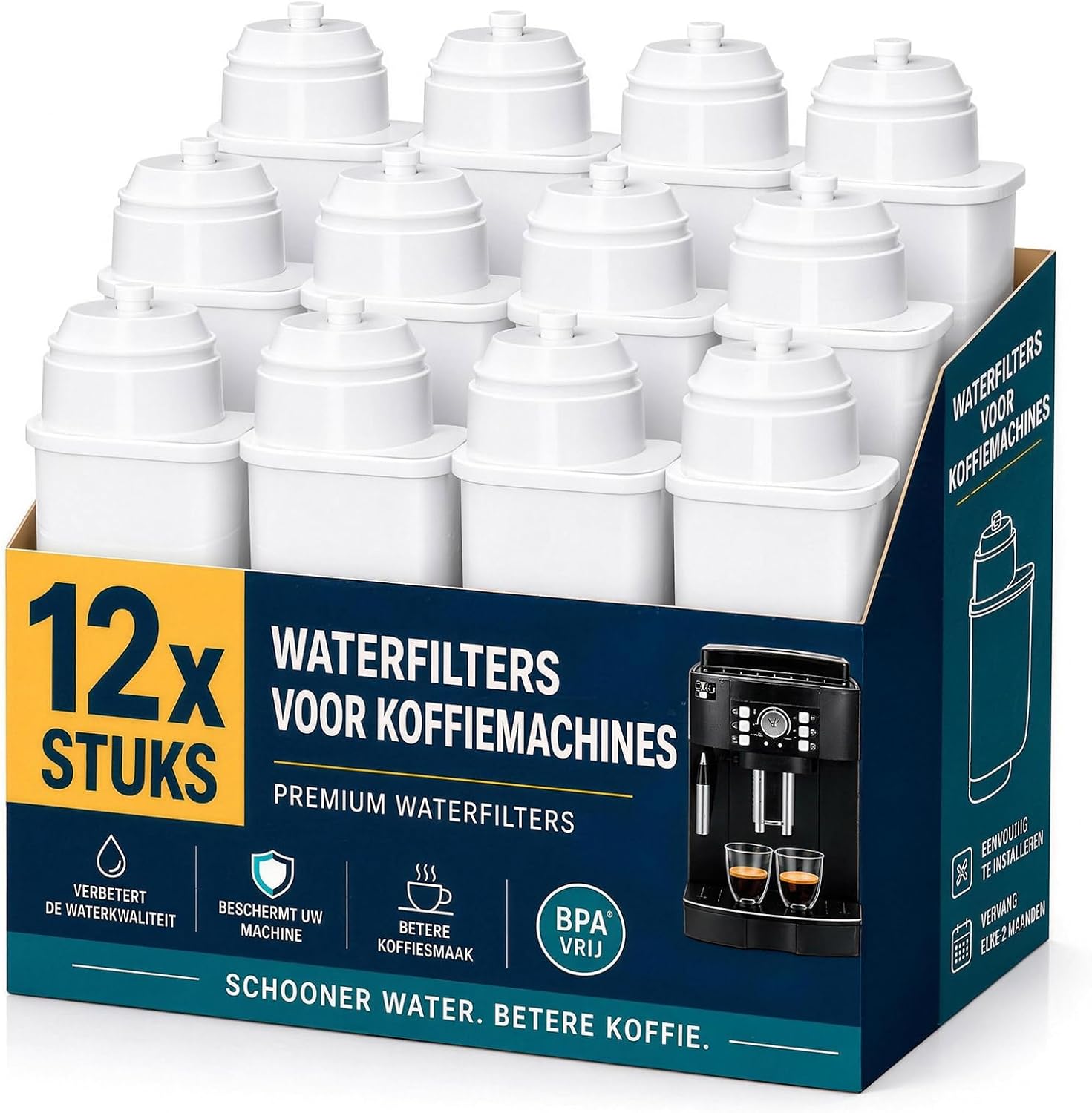 Detalle de FILSWA FW400_Parent waterfilter, set van 12 voor Siemens EQ-koffiemachines