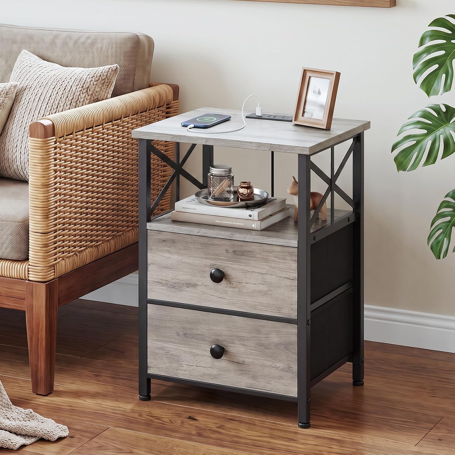 Detalle 2 de AMHANCIBLE Nightstands Set of 2