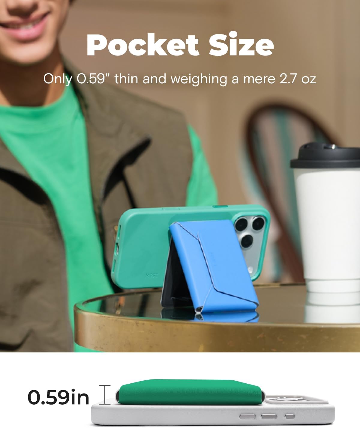 Thumbnail 6 de MOFT Portafoglio Magsafe: portafoglio minimalista con supporto magnetico e blocco RFID per iPhone