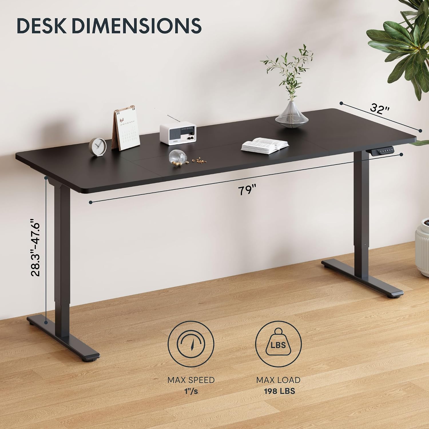 Detalle de FLEXISPOT Electric Standing Desk, 79 x 32 Inches