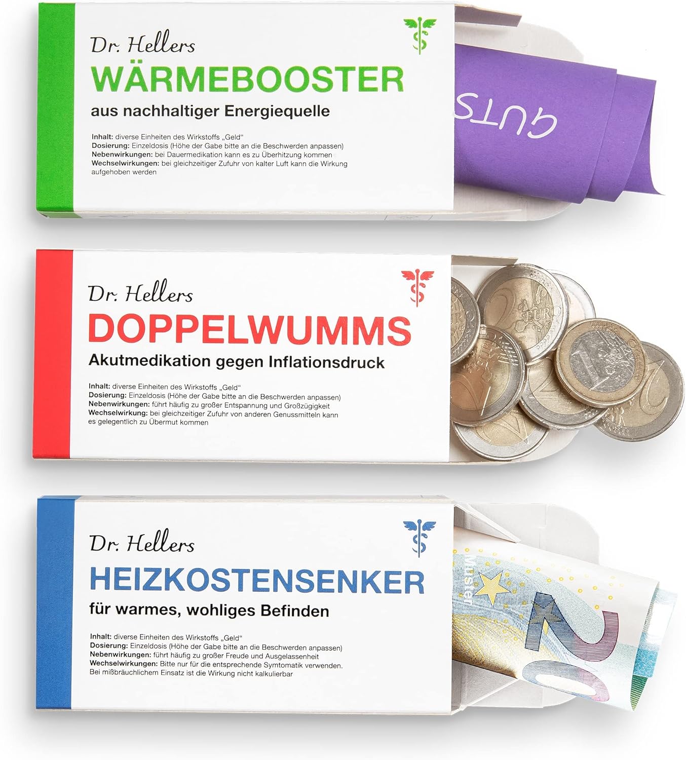 Thumbnail 6 de Geld Geschenkverpackung Set im Medizin-Stil für Weihnachten – lustige Faltschachteln für Gutscheine und Geldgeschenke