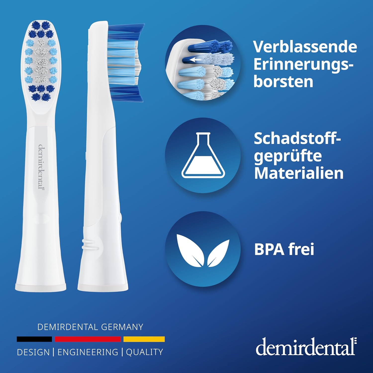 Detalle 2 de Aufsteckbürsten von demirdental für Oral-B Pulsonic (Medium) – 10er Pack Ersatzbürsten in Weiß