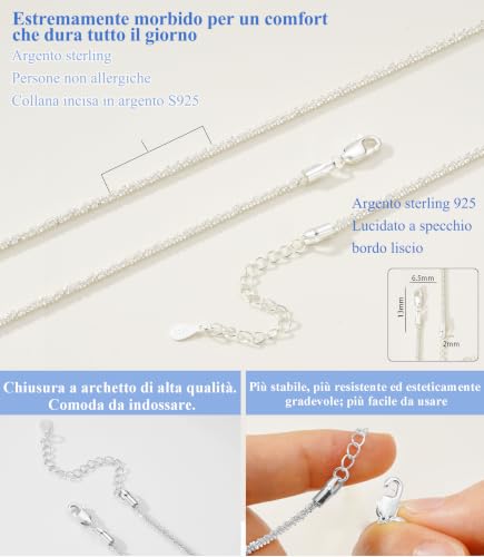 Detalle de Rajputana catena da donna in argento 925, maglia a spirale e chiusura a moschettone
