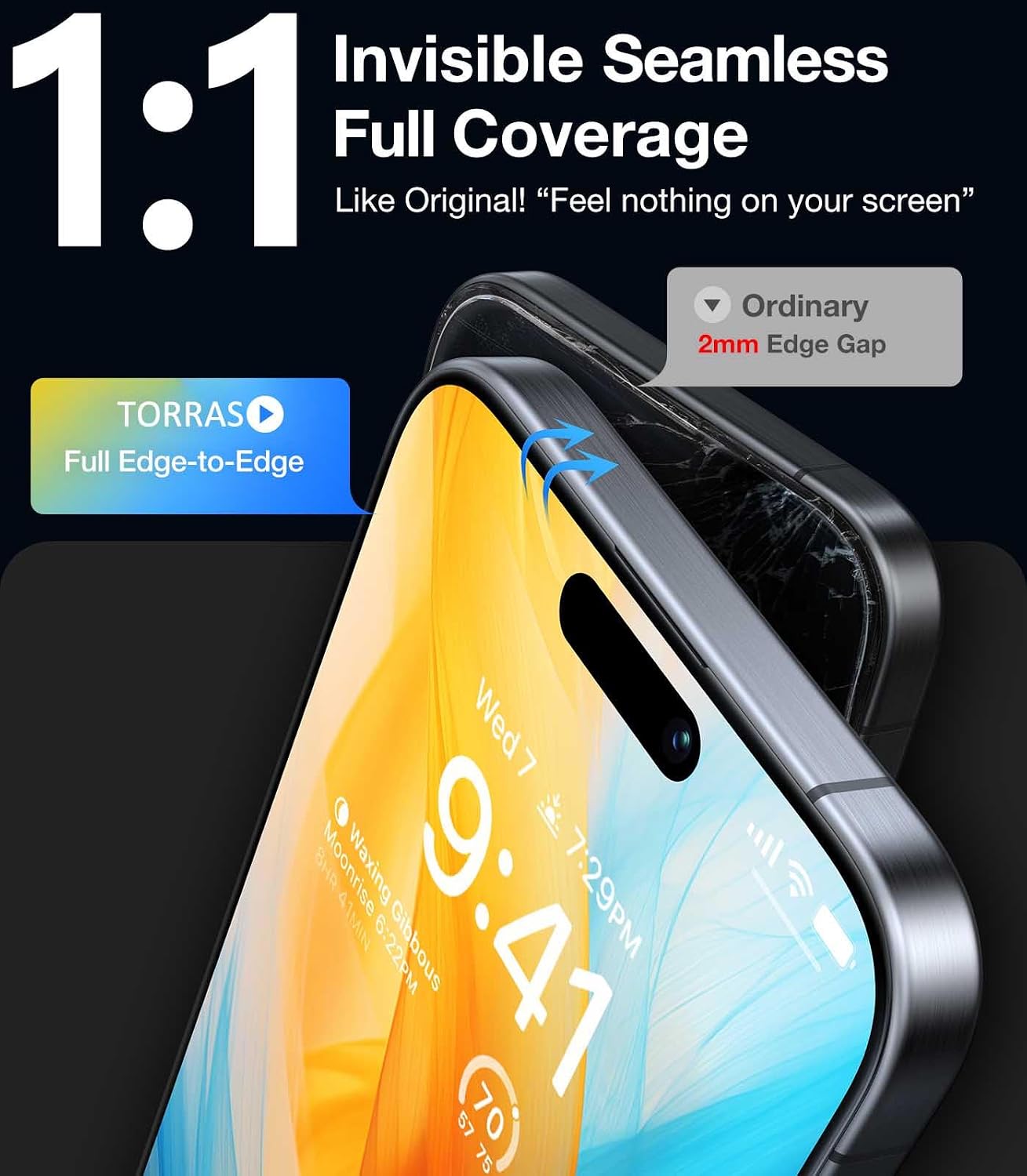 Thumbnail 4 de TORRAS iPhone 16 Plus 2-pack tempered glass screen protector