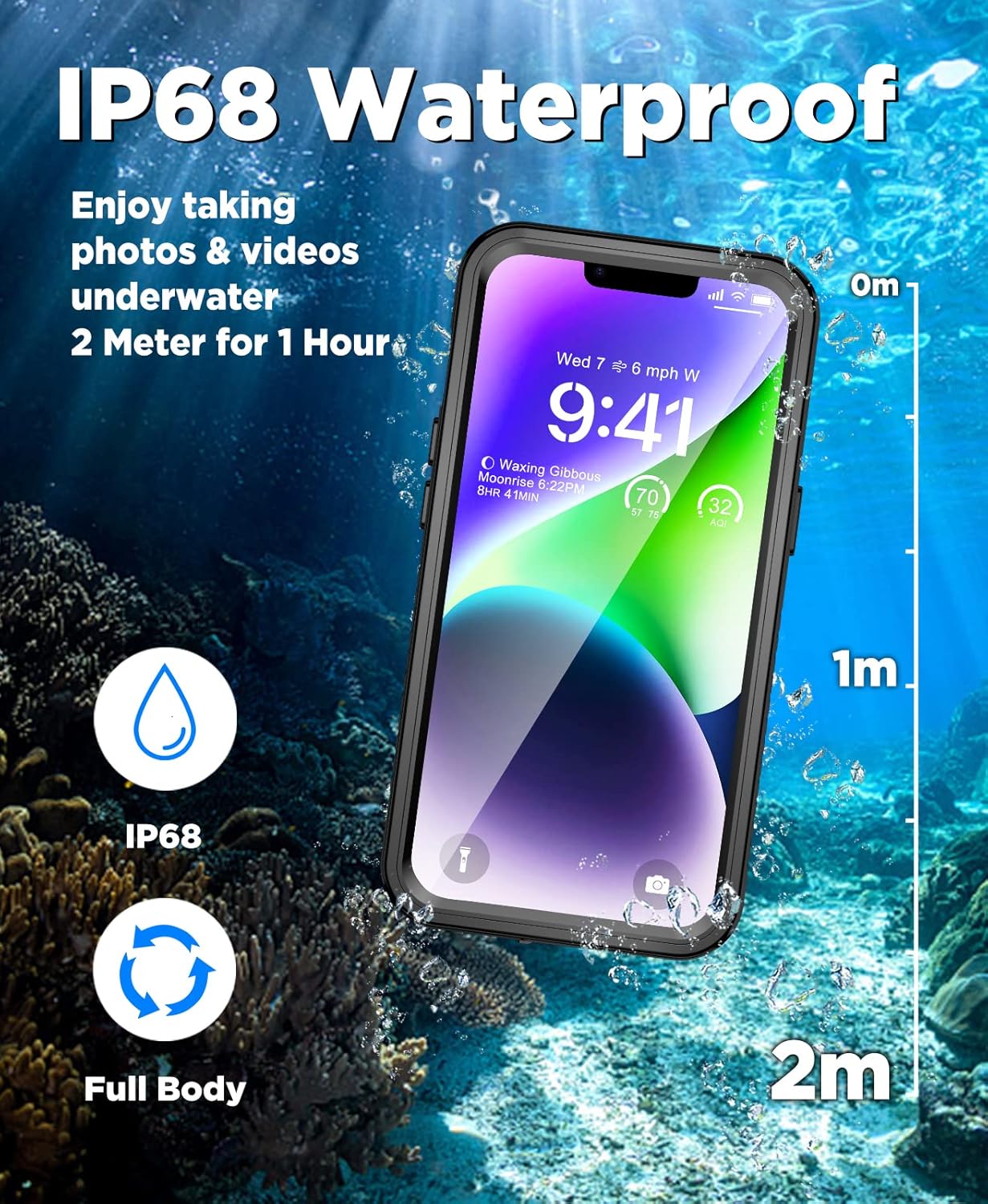Thumbnail 2 de Beeasy iPhone 14 Waterproof MagSafe case with built-in screen protector (Black, 6.1")
