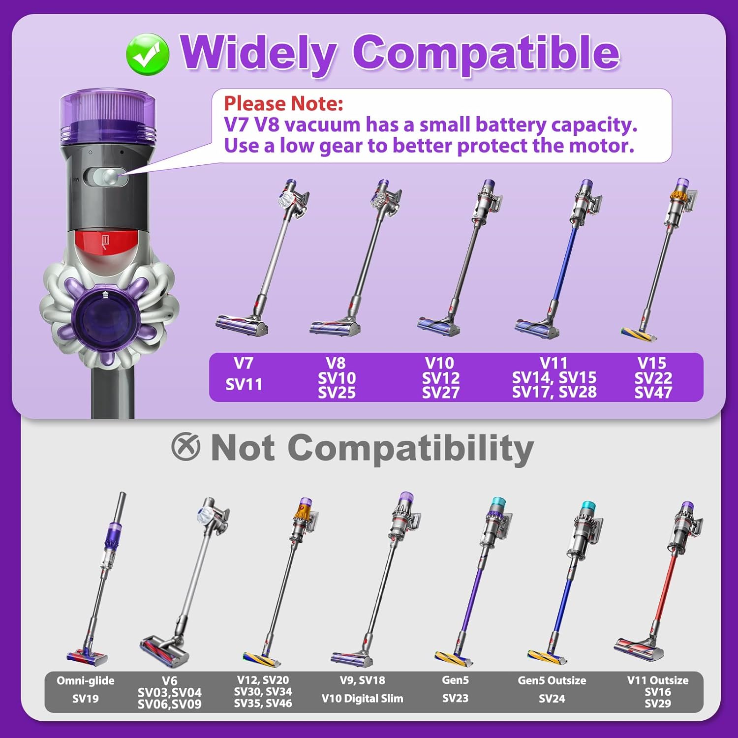 Thumbnail 1 de Lemige V8 V11 Vacuum Brush Roller for Dyson V8 V11 V10 V15