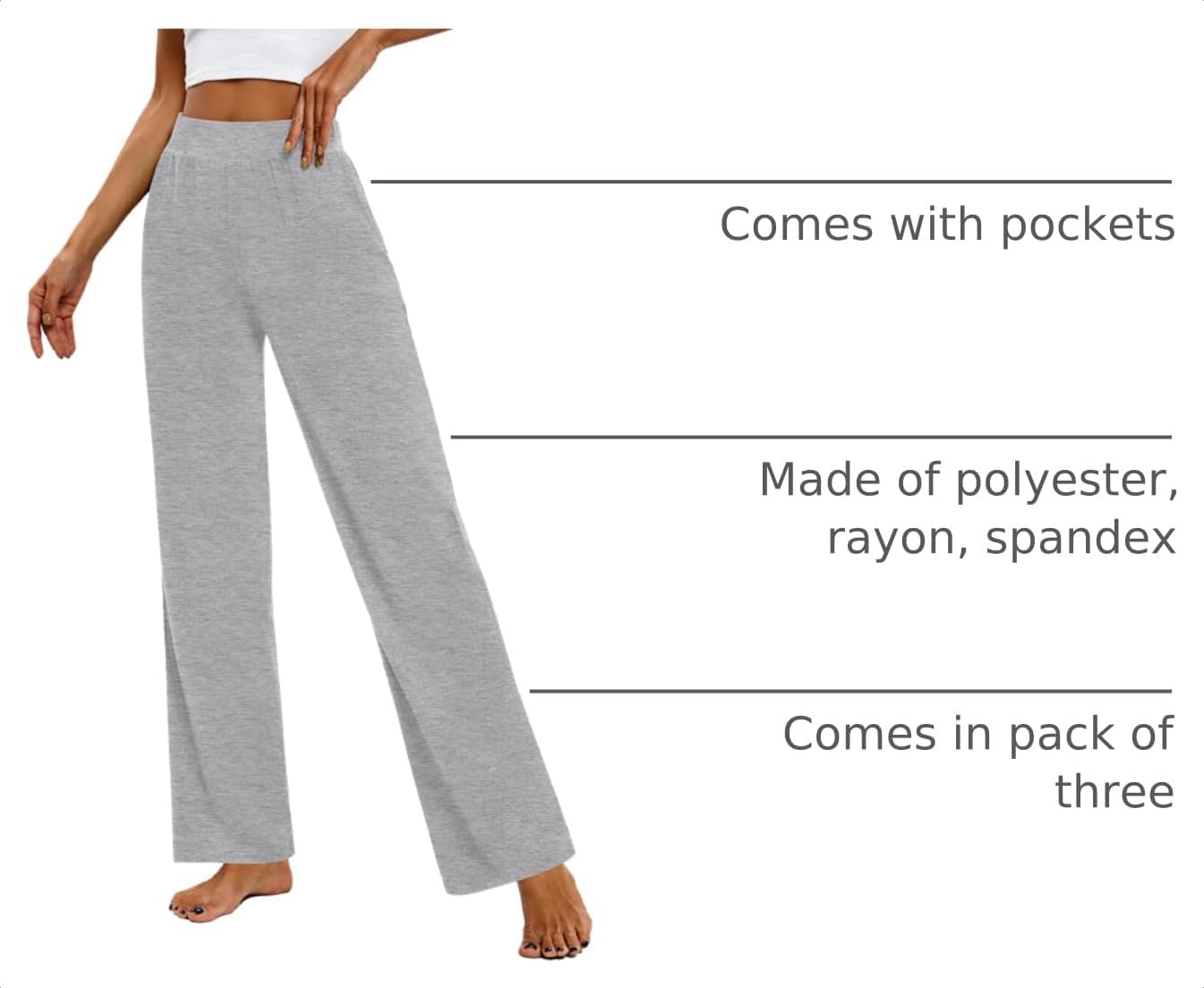 Thumbnail 3 de Huukeay 3 Pack Women's Lounge Pants