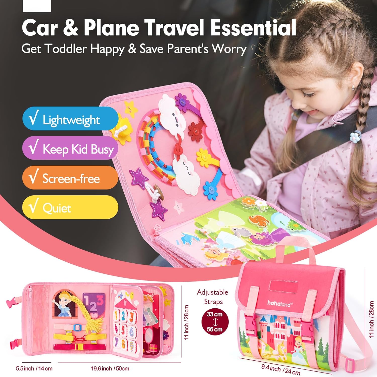 Thumbnail 3 de Hahaland Montessori Busy Board for 3+ Years – 21 Activities for Early Learning and Travel