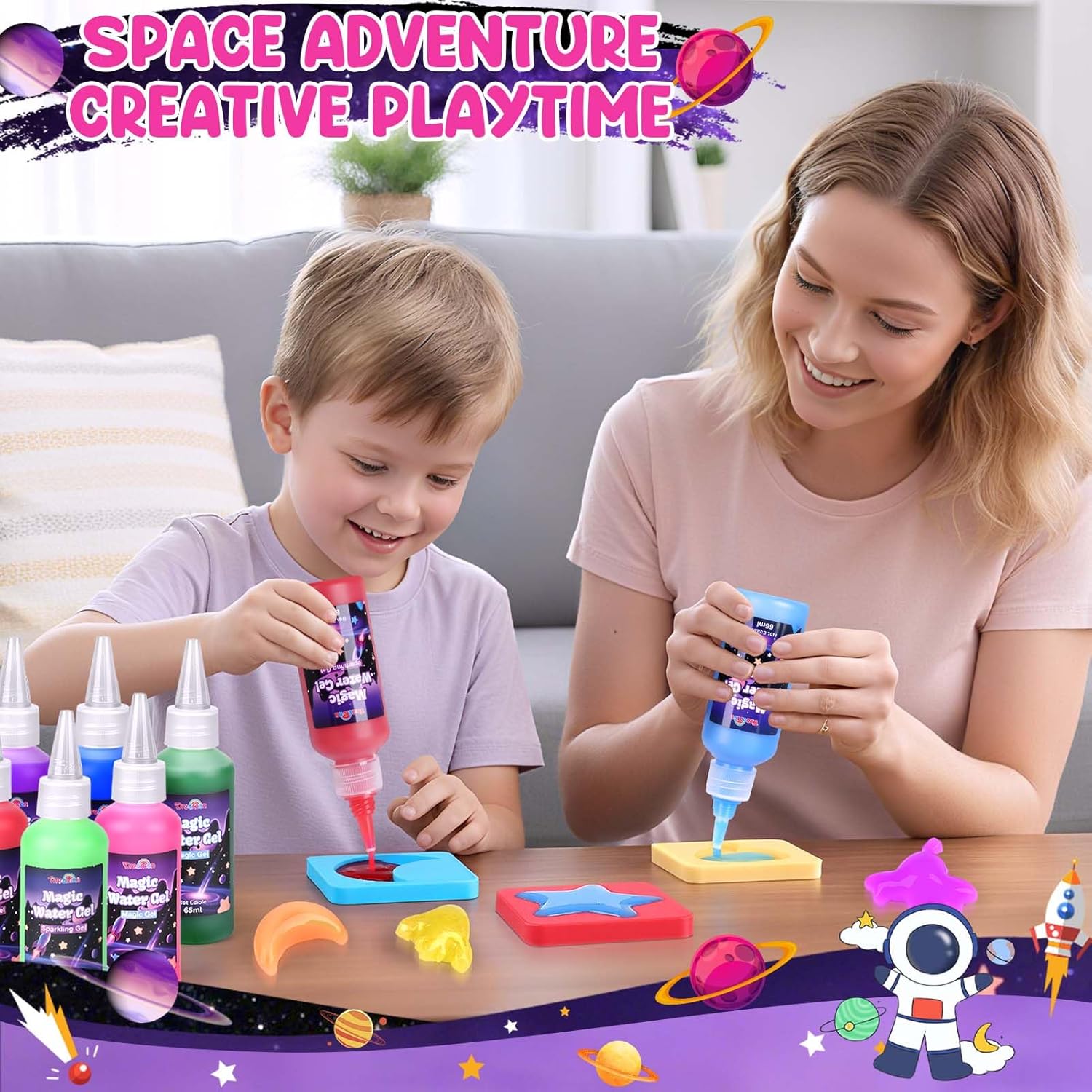 Detalle de Dreamon Space Explorer 53 PCS Water Gel Kit for Kids – DIY Squishy Maker Toy Set