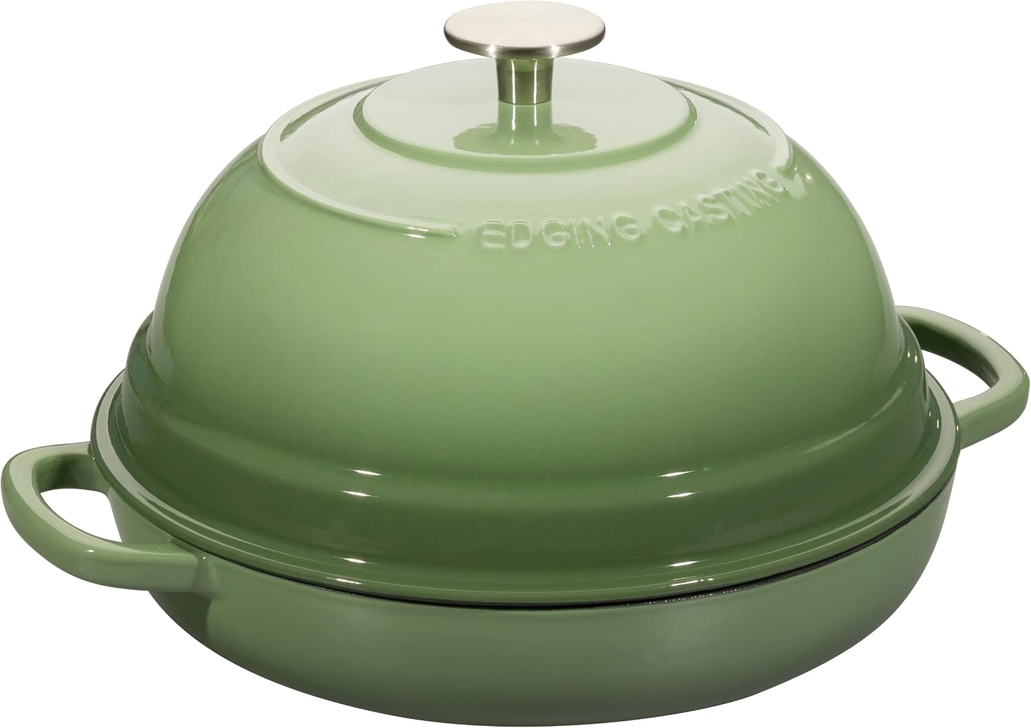 Detalle 2 de EDGING CASTING Enameled Cast Iron Dutch Oven Pot with Lid, 6 Quart, Pistachio Green