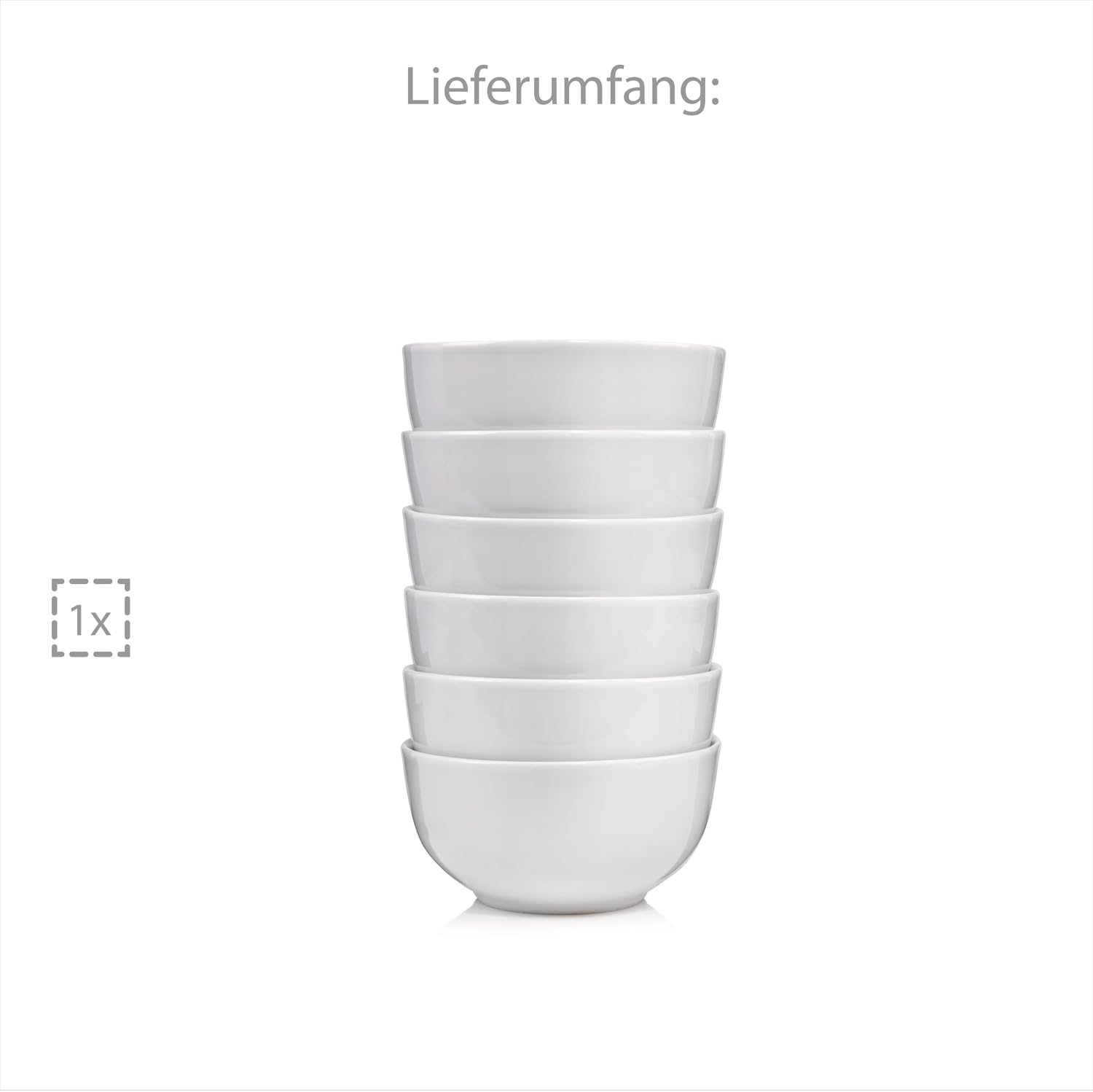 Detalle de Sänger New Port Müslischalen-Set, 6-teiliges Porzellan-Set | 500 ml pro Schale