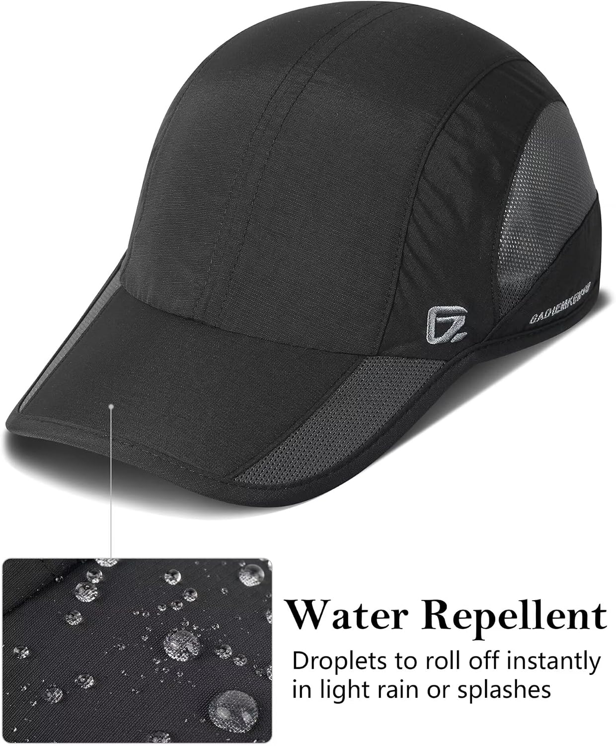 Detalle de GADIEMKENSD Unstructured Quick-Dry Sportcap mit UPF 50+ Schutz – schnell trocknend, verstellbar