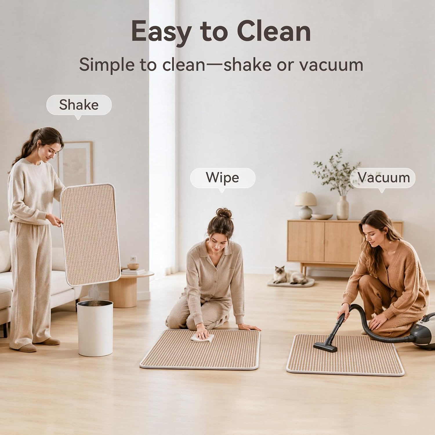 Thumbnail 6 de Petinstinct M Cat Scratcher Mat, Natural Sisal, 23.6 x 15.7 Inches