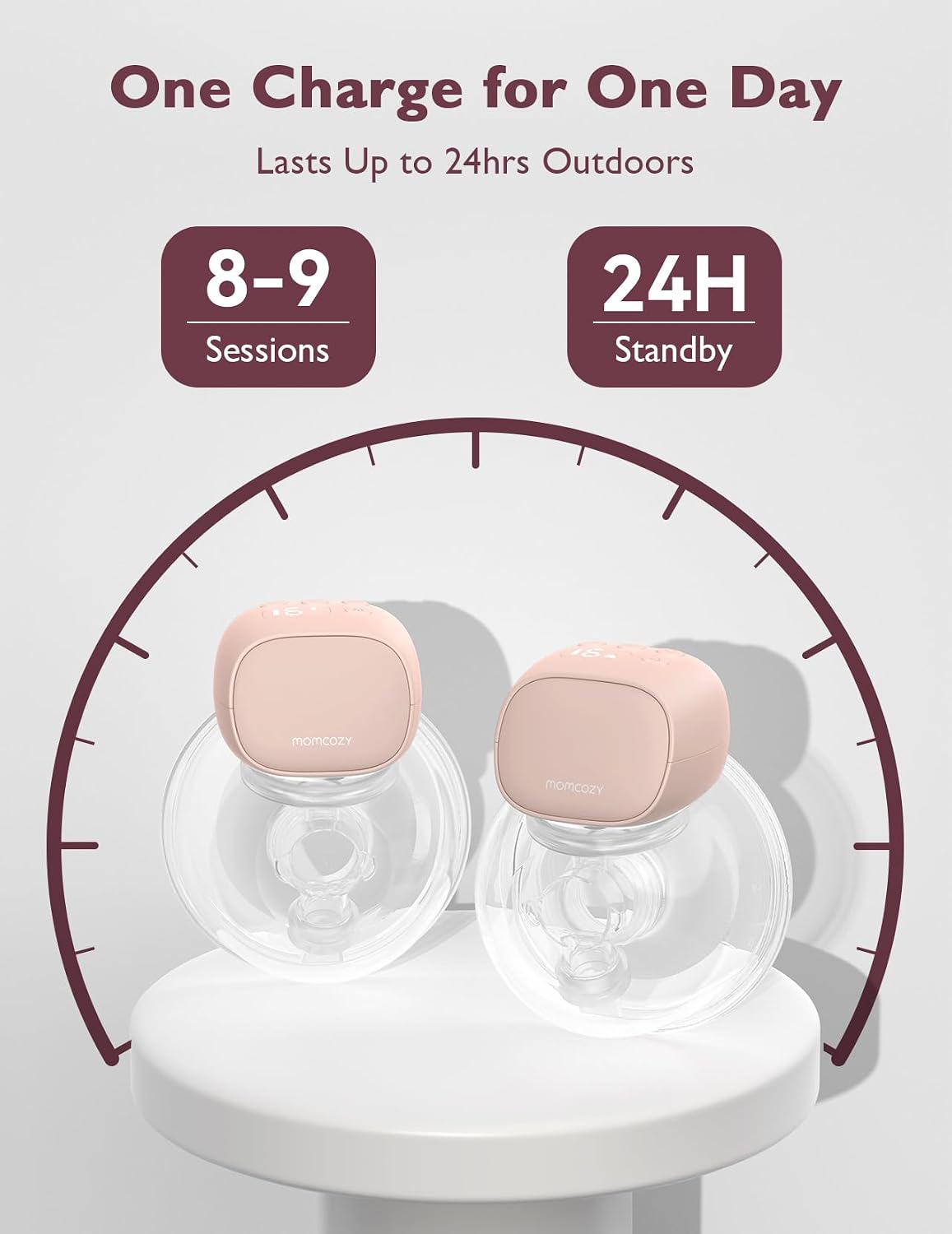 Detalle de Momcozy S9 Pro Wearable Breast Pump: Hands-Free Double Electric, Pink