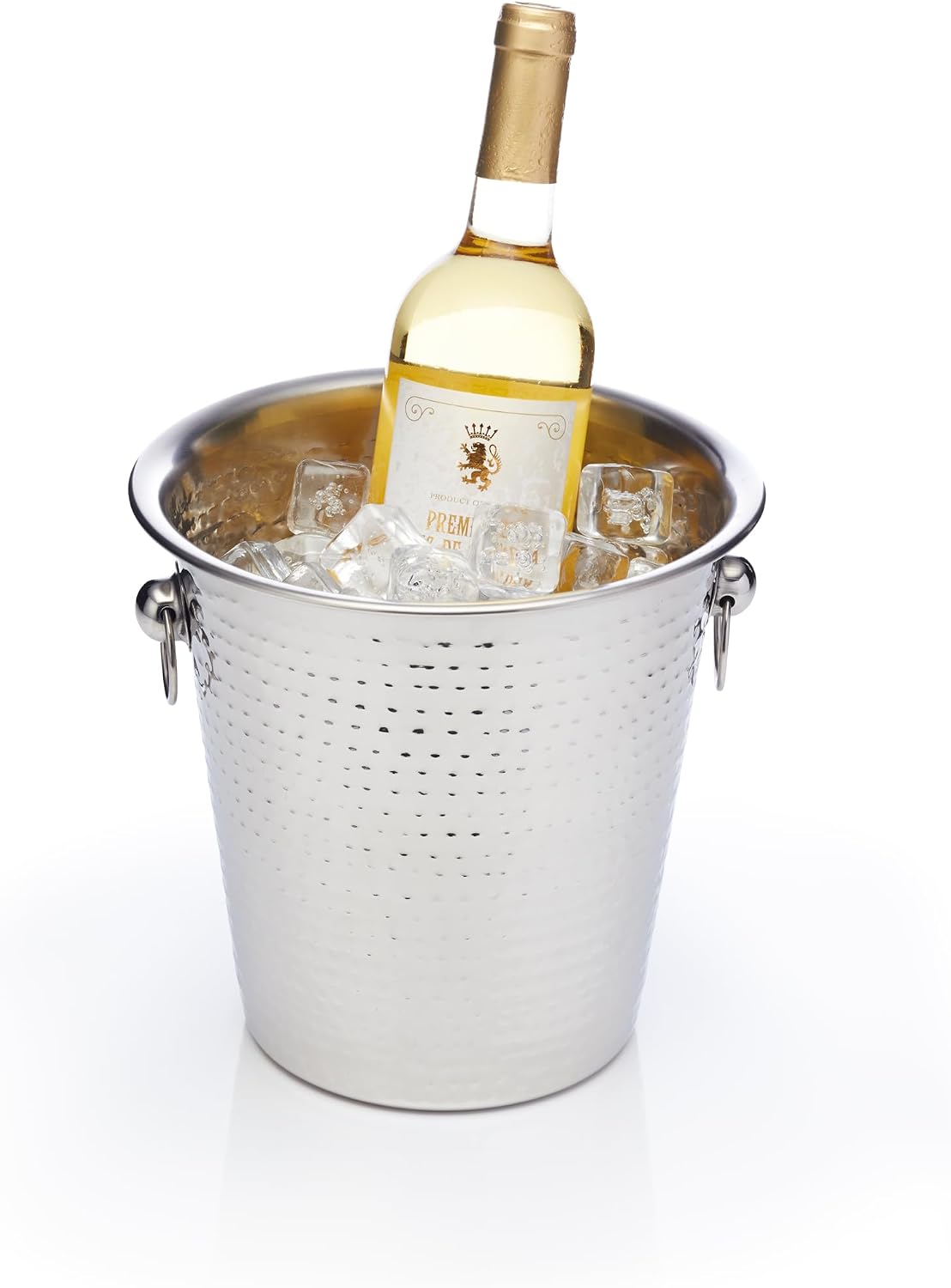 Thumbnail 3 de BarCraft BCCHAMBUCHAM Stainless Steel Wine Cooler, 4-Litre, Hammered Silver