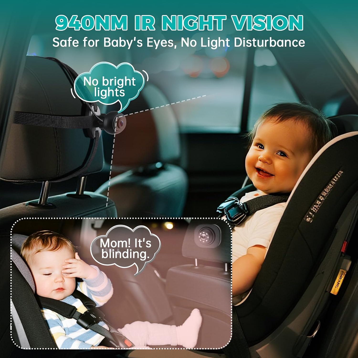 Detalle 2 de GEARCELL Baby Car Camera 1080P monitor