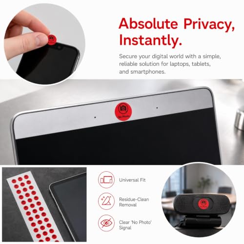 Thumbnail 6 de WESIEVYA 400 Pcs Blocked Vinyl Webcam Covers – Ultra-Thin 1 cm Removable Privacy Stickers