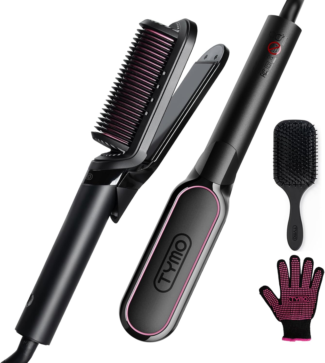 Detalle de TYMO Hair Straightener Brush 2-in-1, 200M ions 🎀