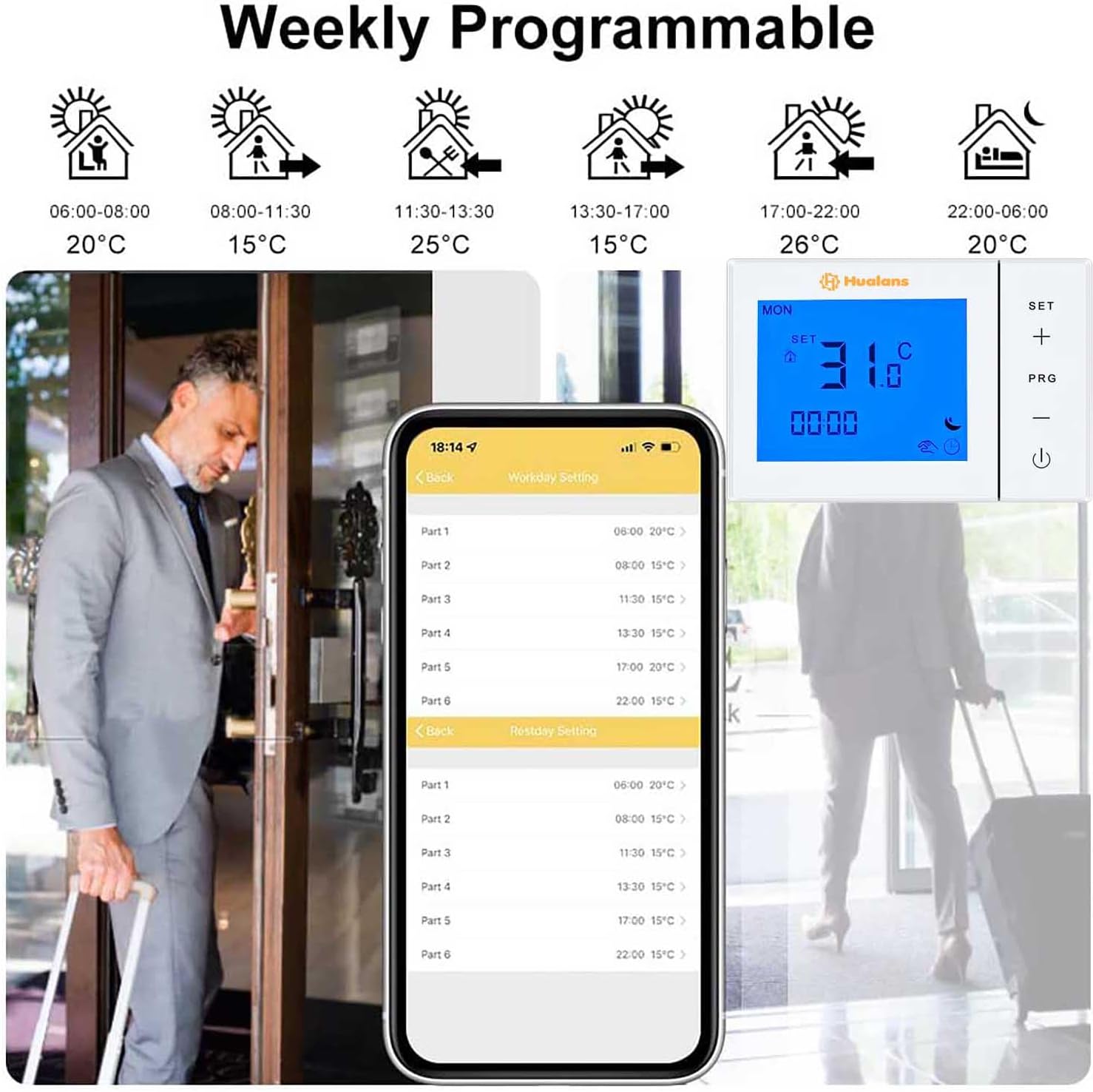Thumbnail 5 de Termostato Ambiente Intelligente WiFi 90-240V