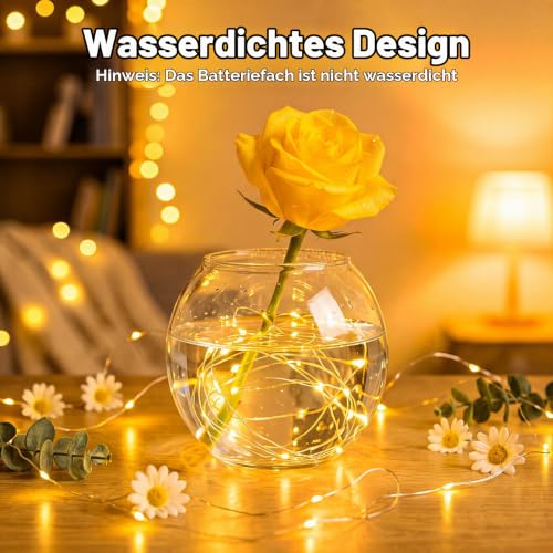 Detalle de bitjam 4 Stück Lichterkette Batterie mit Timer, 2M, 20 LED – Innen