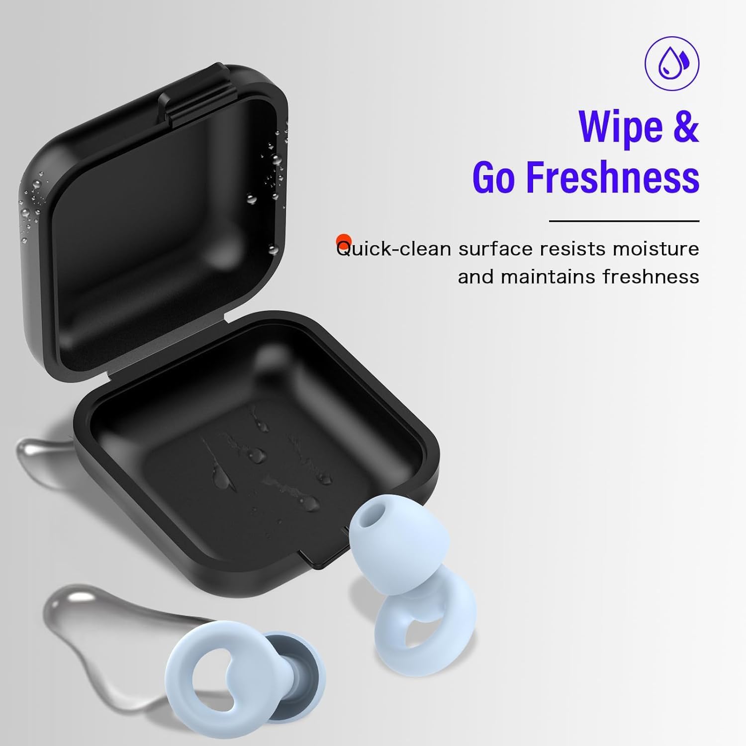 Detalle de BEXILOR Tapones para los oídos dormir reutilizables con cancelación de ruido hasta 46 dB (7 pares)