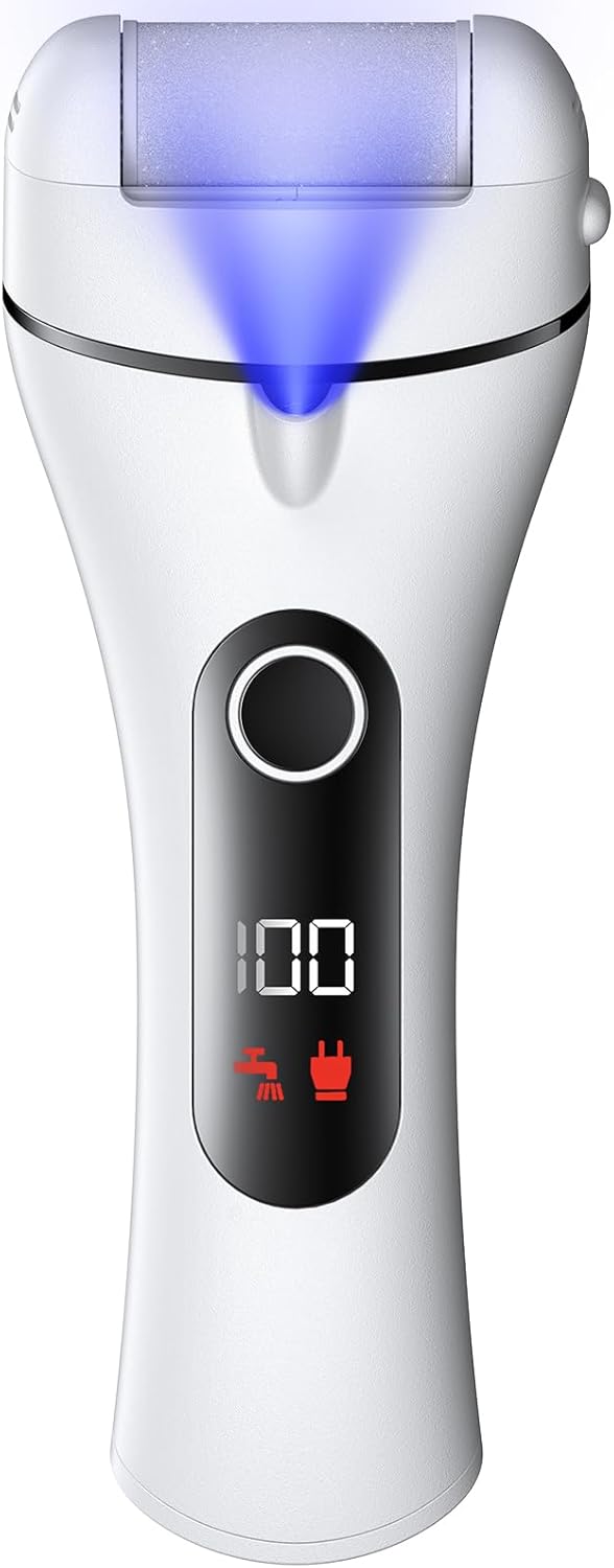 Detalle de Ehomfory Pedicure Elettrico Professionale Piedi — Set completo per rimozione calli con rulli di ricambio e illuminazione