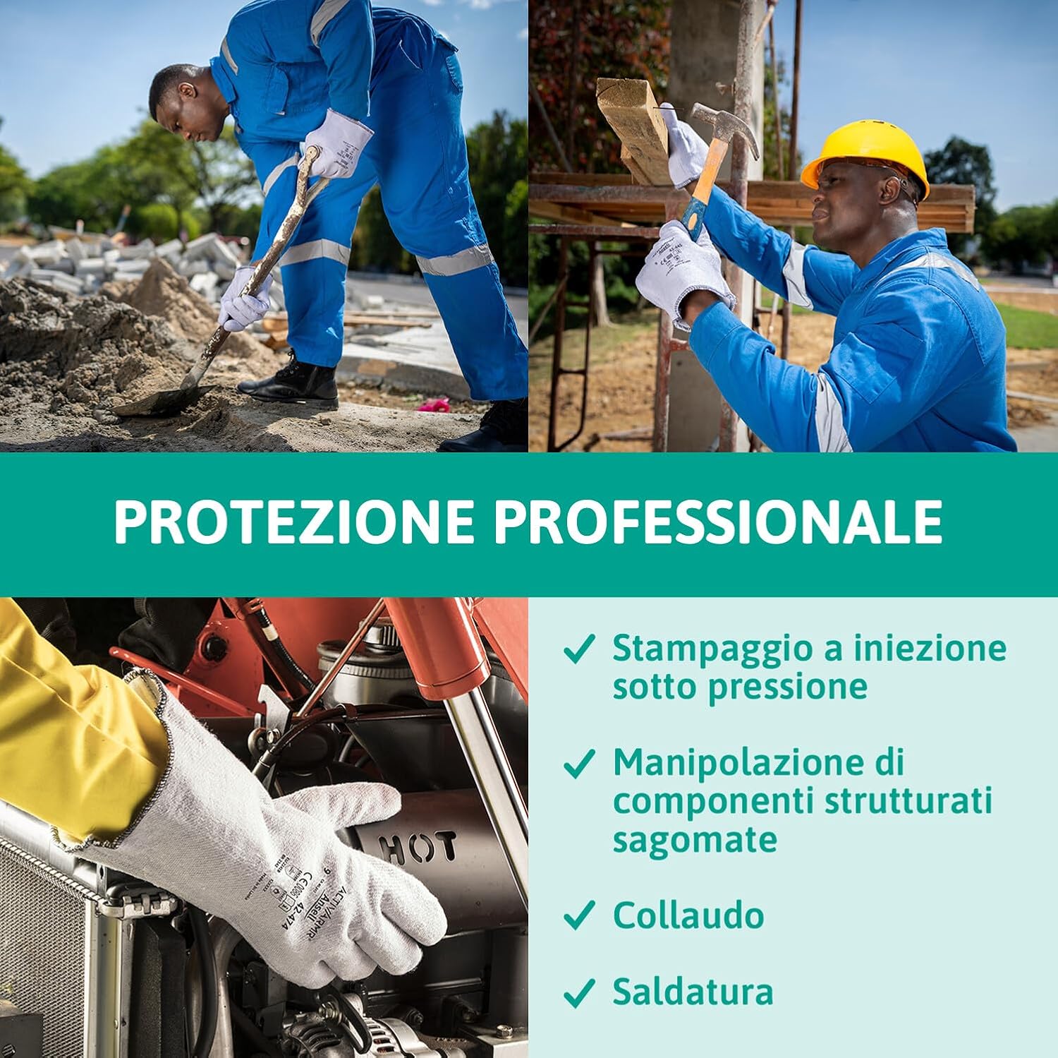 Detalle de Ansell ActivArmr 42-474 Guanti Termoresistenti, taglia L, uso meccanico e chimico