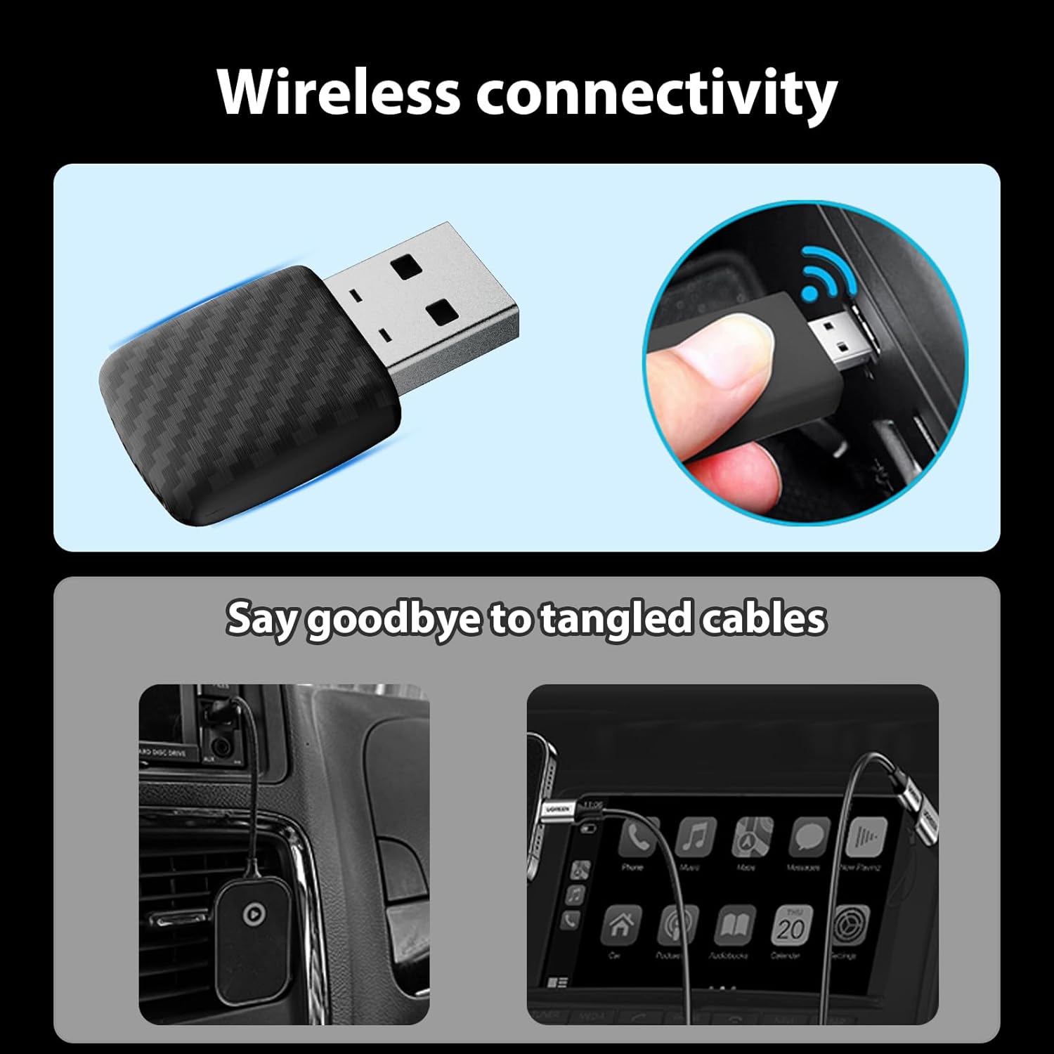 Thumbnail 6 de Autonano Mini adattatore wireless CarPlay grigio argento: trasforma CarPlay e Android Auto cablati in wireless