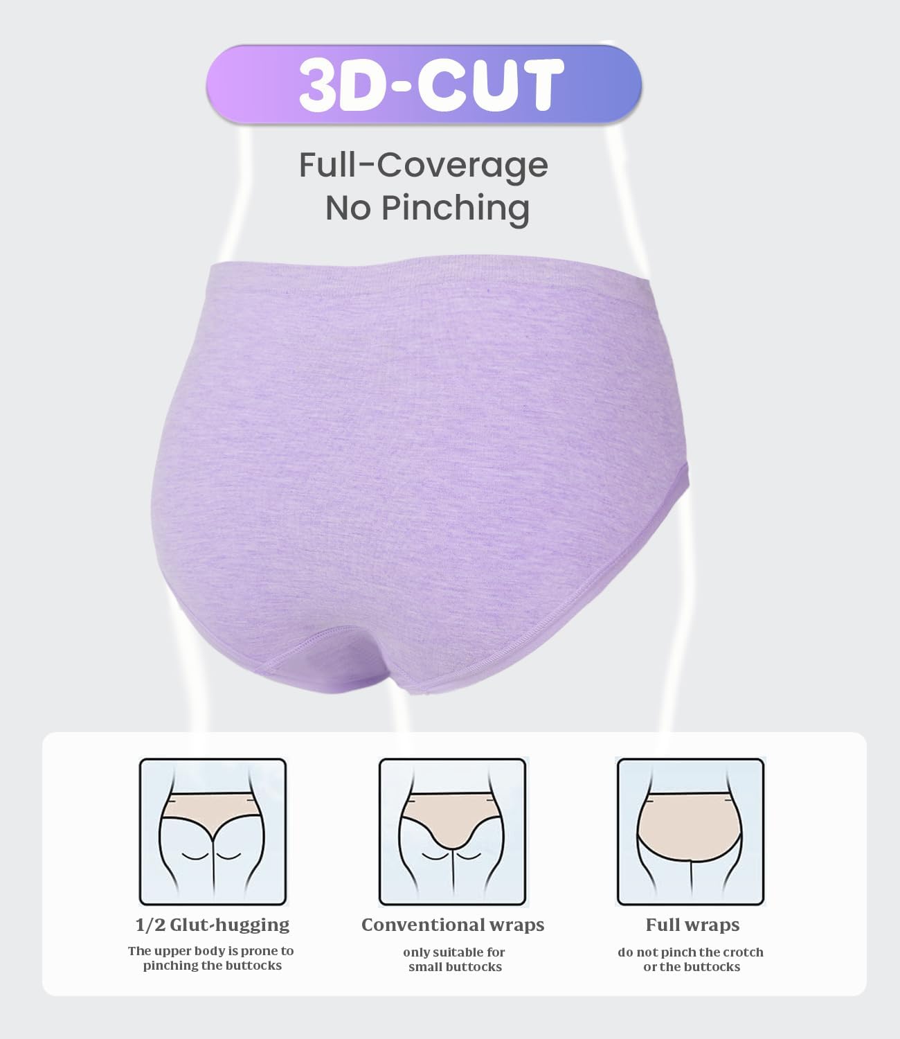 Detalle 2 de BAMBOO COOL Girls’ Bamboo Viscose Underwear, No Side Seams, 6-Pack