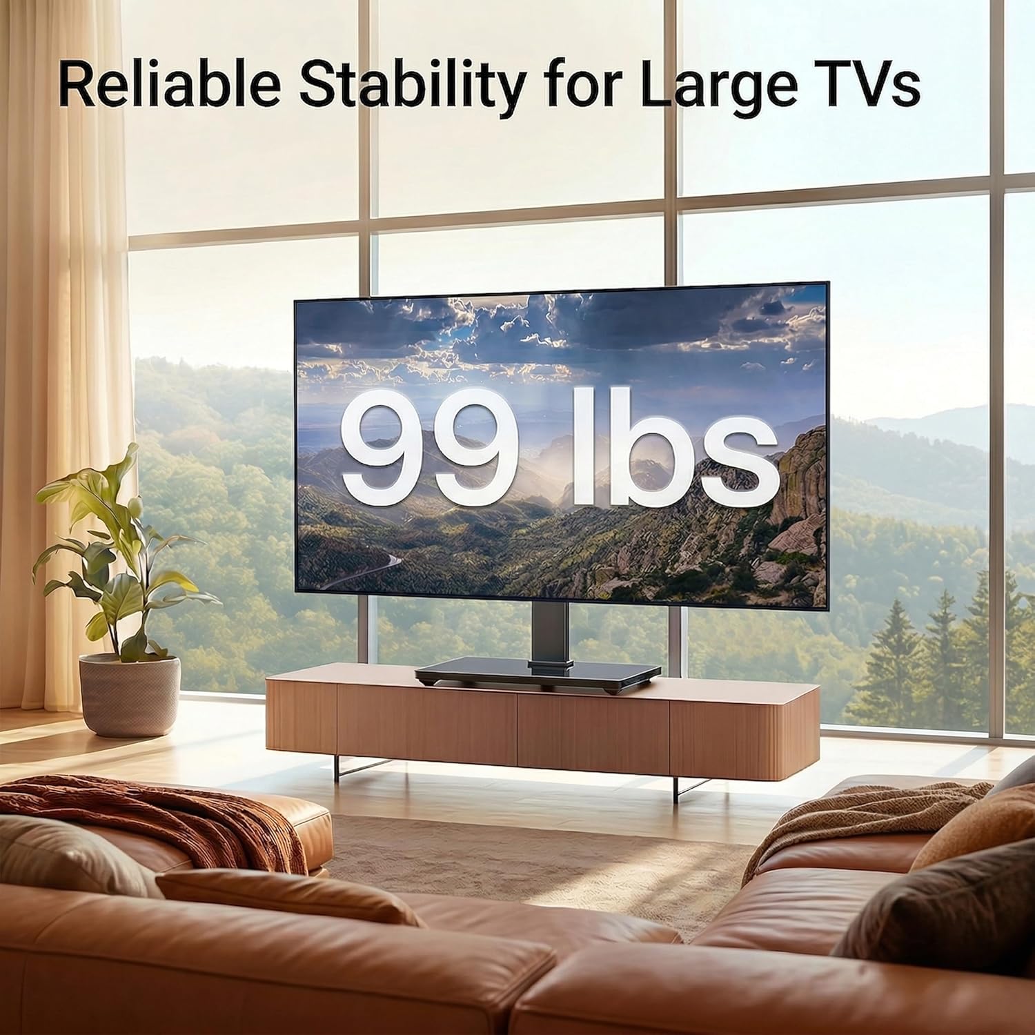 Thumbnail 2 de PERLESMITH PSTVS13 Universal TV Stand 99lbs swivel