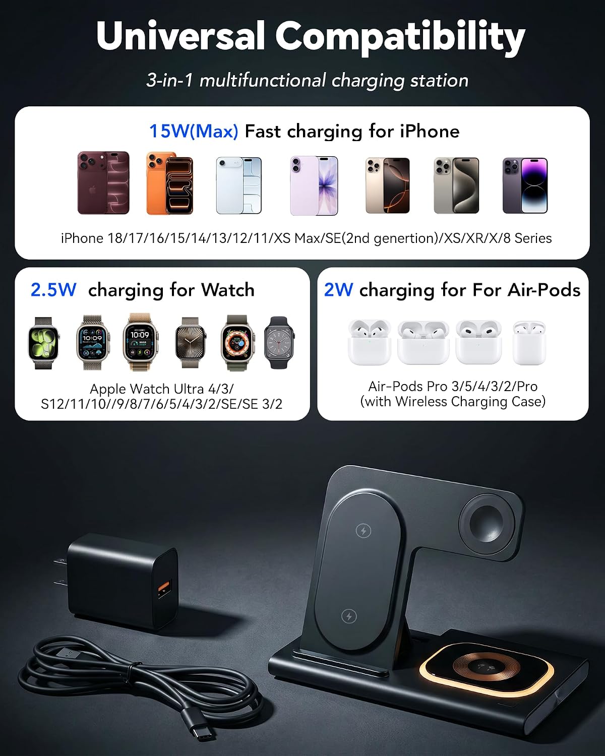 Detalle 2 de iPhone 17 3-in-1 Wireless Charging Station