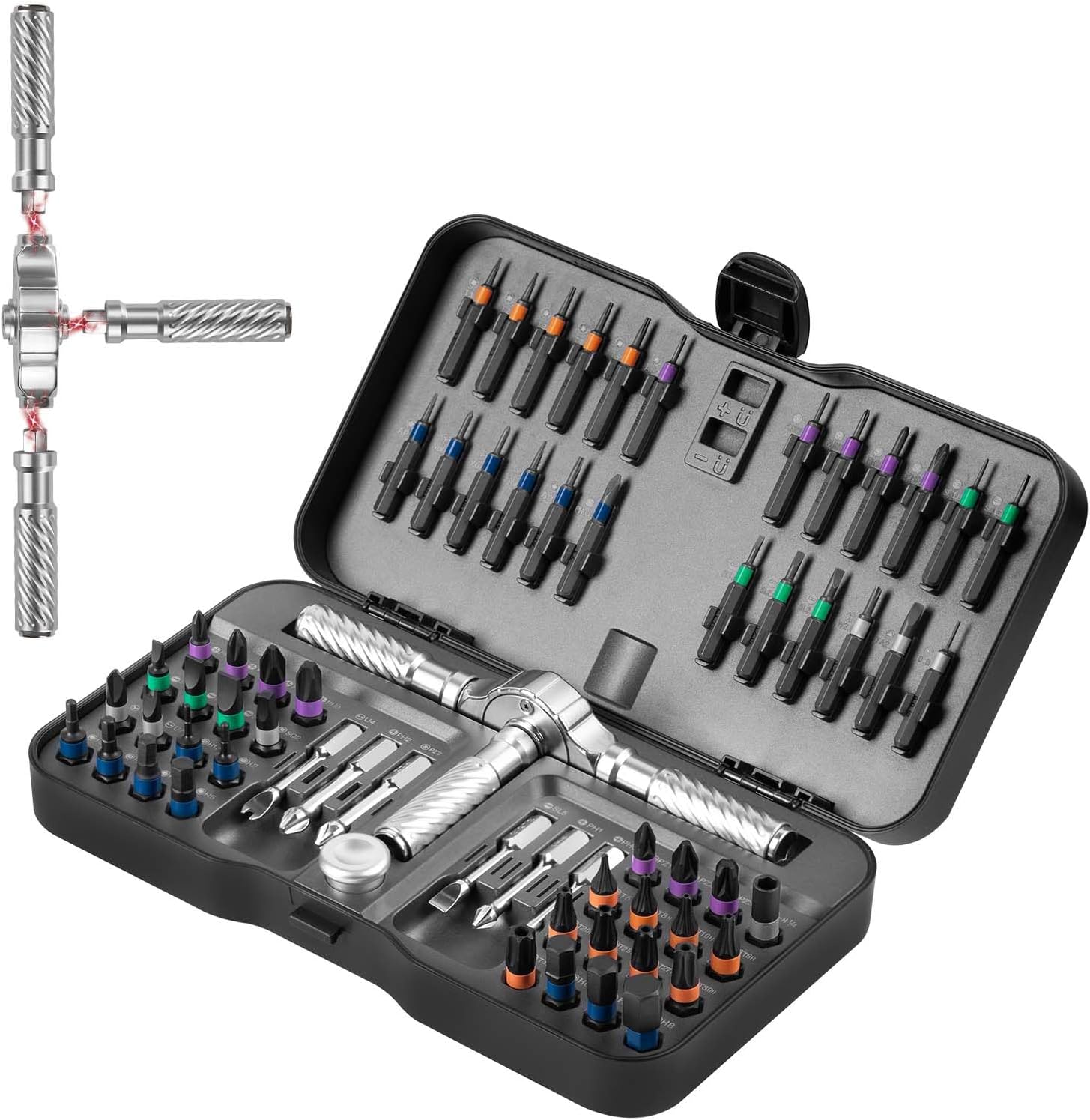 Detalle de VMAN RS66 VMAN-66IN1 Ratcheting Screwdriver Set with S2 Steel Bits