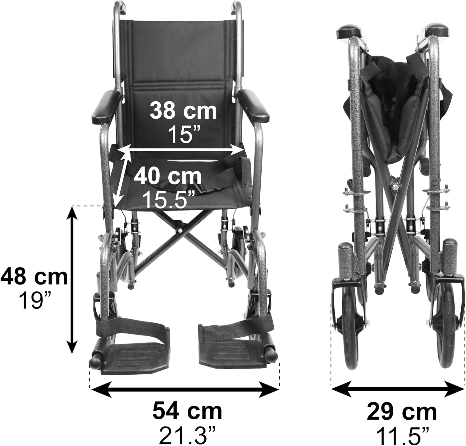 Detalle 2 de PEPE Mobility PEPE – składany wózek transportowy ze stalową ramą i siedziskiem 38 cm