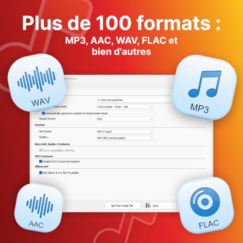 Detalle de Nero CD Ripper Logiciel —Convertisseur CD audio en MP3, FLAC, AAC, WAV avec Gracenote et licence à vie (1 PC, Windows)