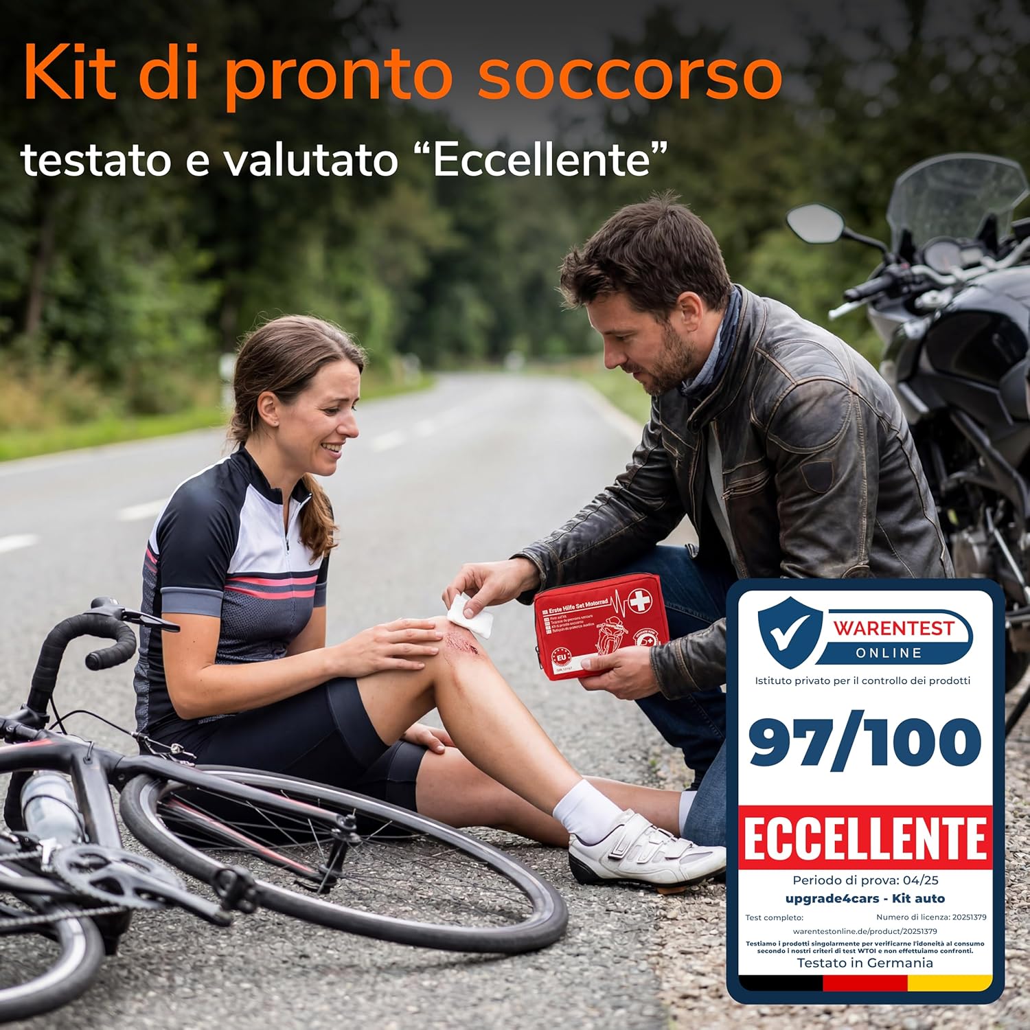 Detalle de Upgrade4cars Kit Primo Soccorso Moto 2026 DIN 13167 – Omologato per viaggiare in Europa