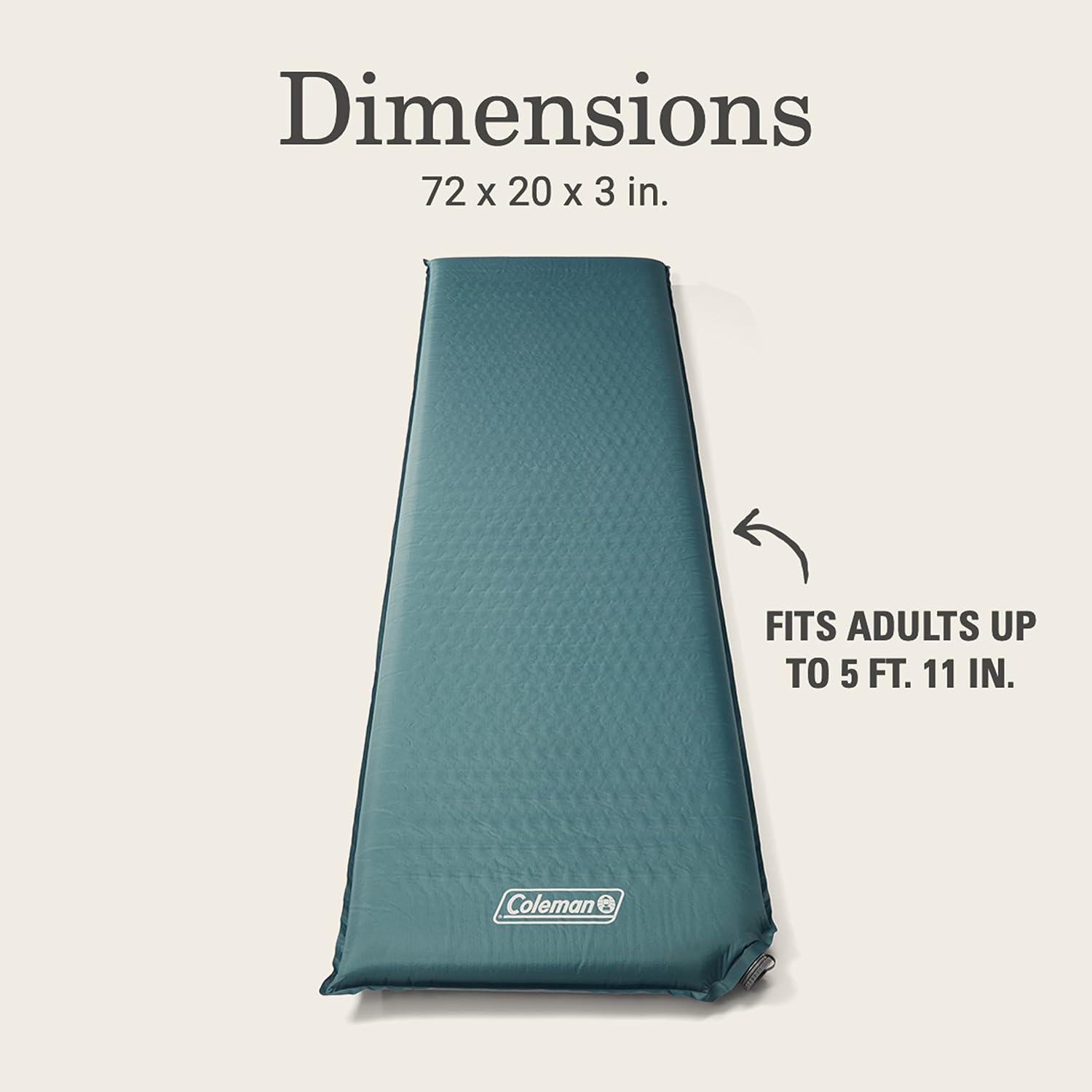 Detalle 1 de Coleman Silver Springs 2157467 Self-Inflating Camping Pad, R-Value 5+ Foam