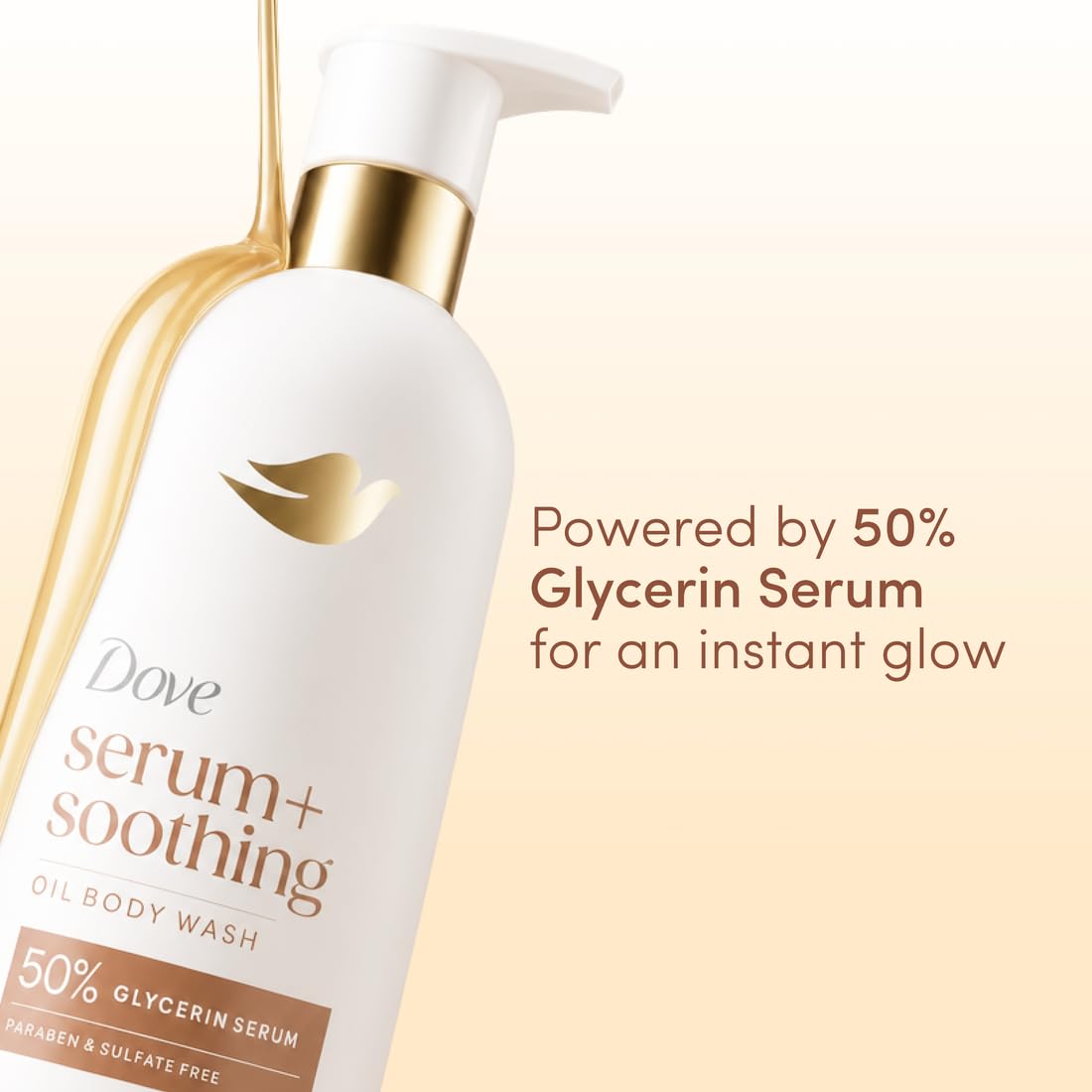 Detalle 1 de Dove Serum+ Soothing Oil Body Wash 011111061699, 50% Glycerin, 15.3 fl oz