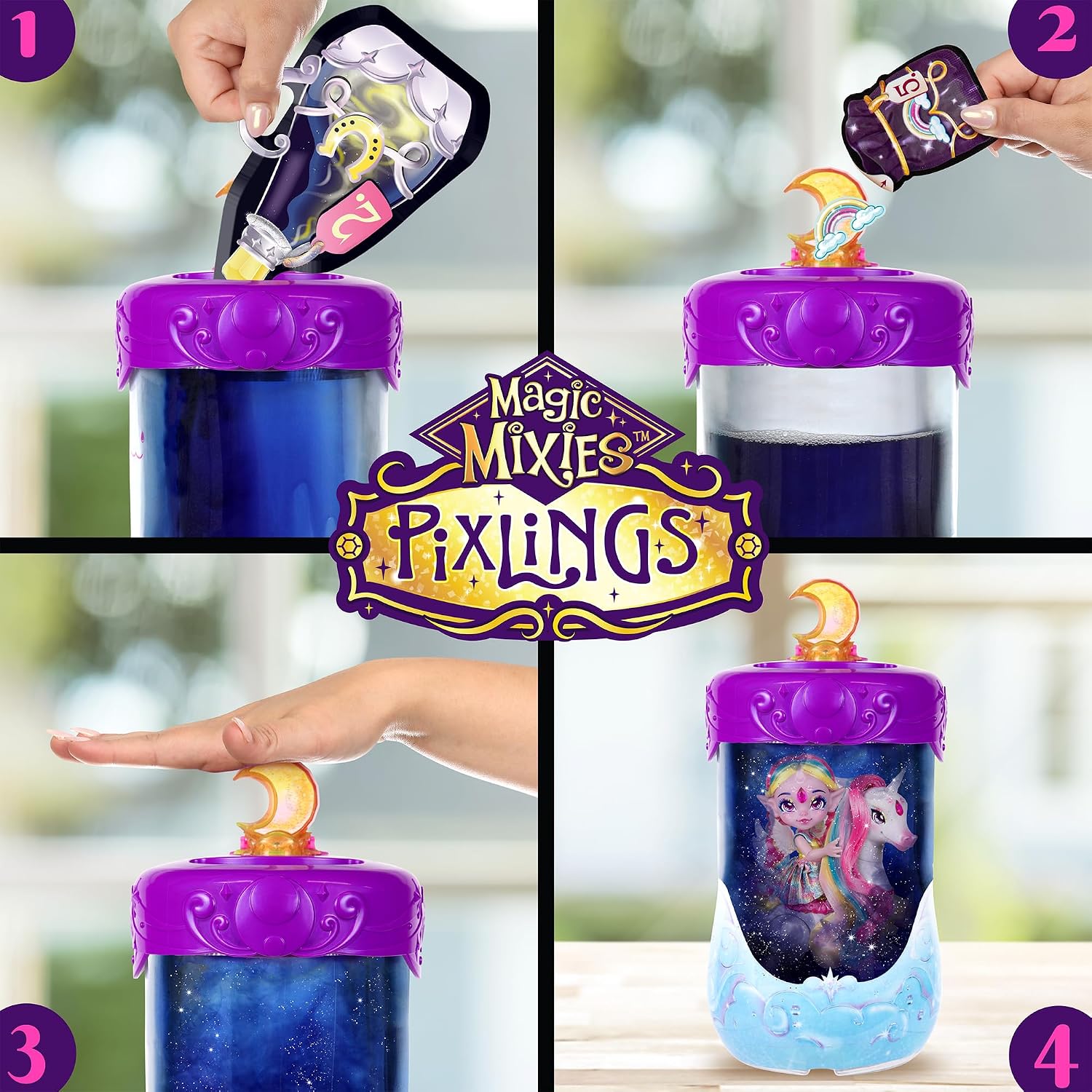 Detalle 2 de Magic Mixies Magic Pixlings MG104000 – lalka z kucykiem, tęczowy zestaw