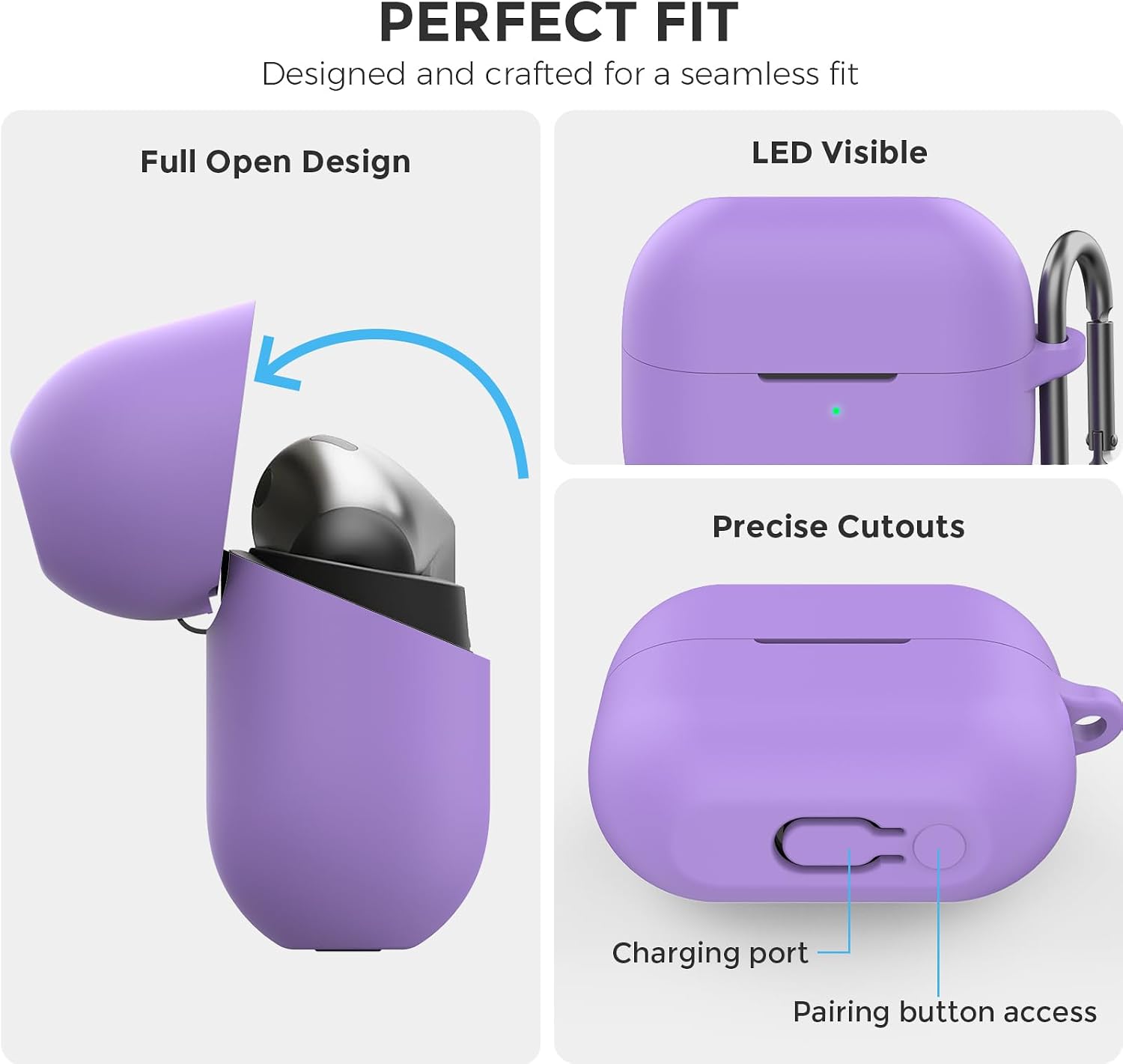 Detalle de AhaStyle Silikon Hülle für Samsung Galaxy Buds 3 FE (2025) / Buds3 Pro / Buds3 – Stoßfester Schutz