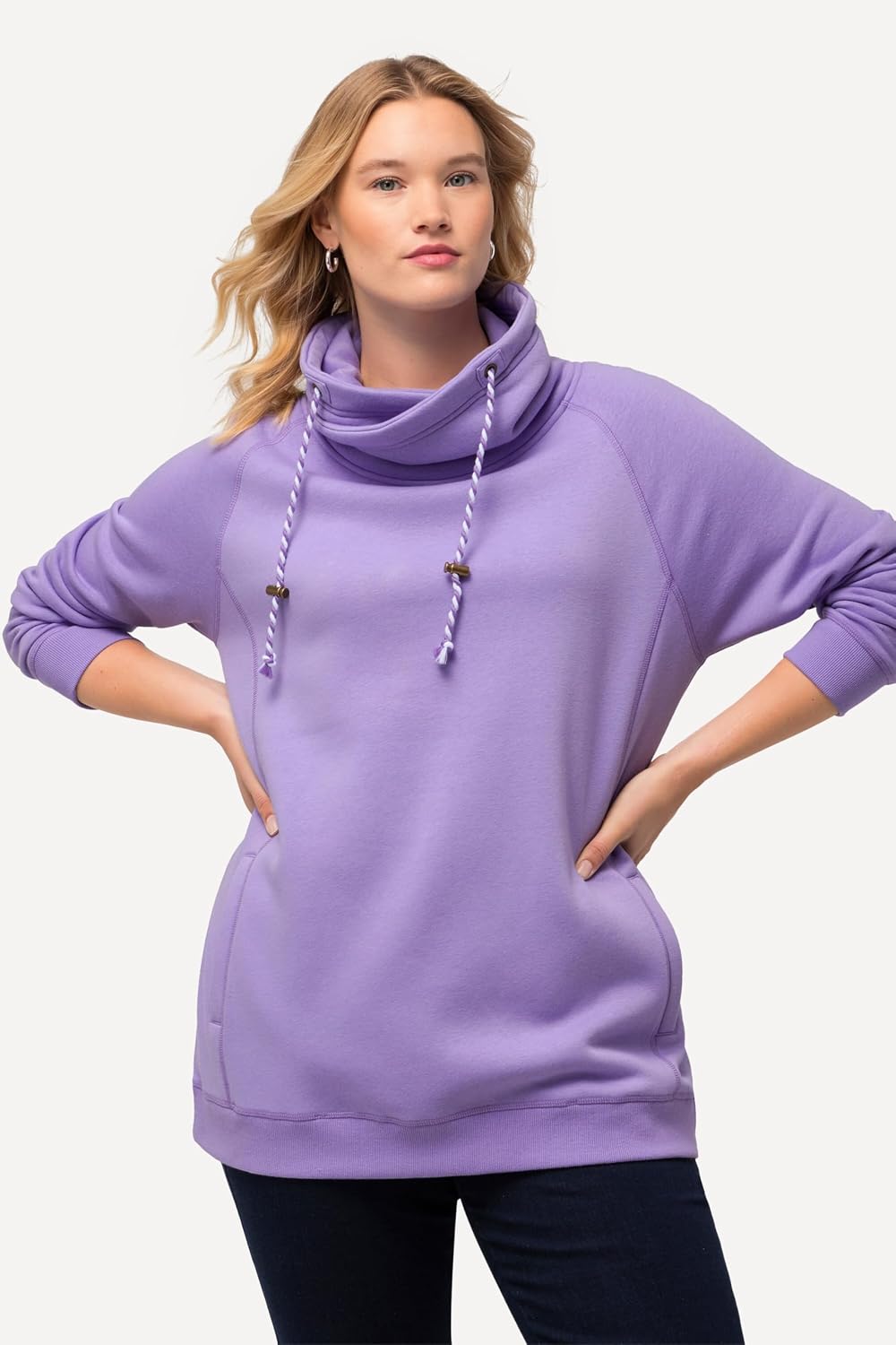 Detalle 2 de Ulla Popken Damen Große Größen Übergrößen Plus Size 7/8-Cargohose, Komfortbund