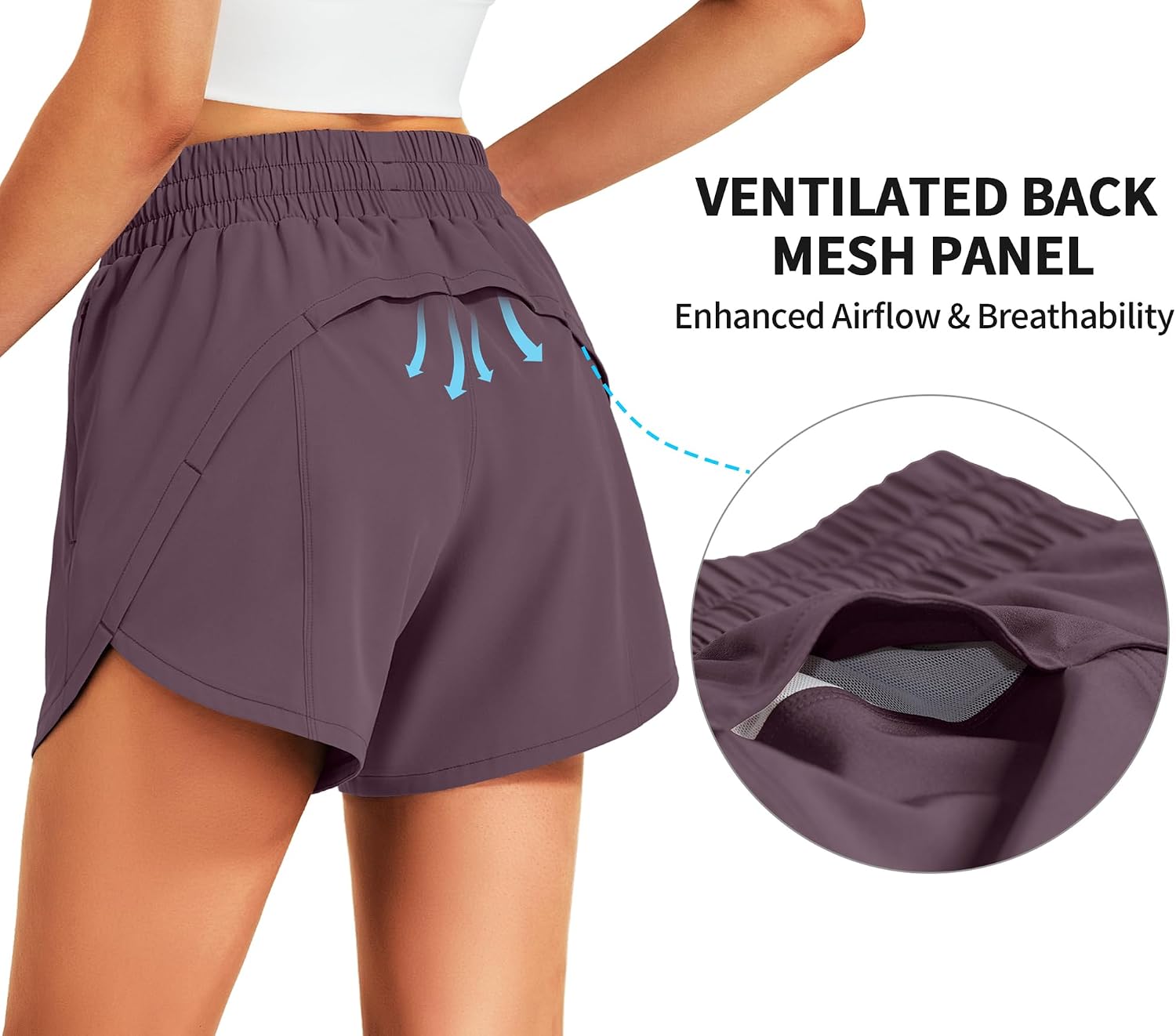 Detalle de Hugut Women's Running Shorts, 5-Inch Inseam