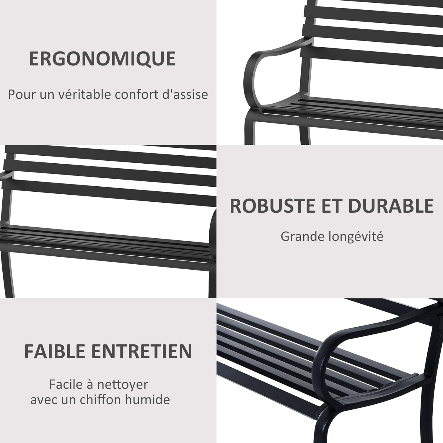 Thumbnail 4 de Banc de jardin Outsunny 2 places 240 kg