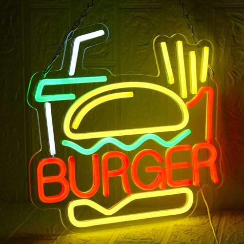 Thumbnail 4 de Panneau Néon Burger UExnkj-Y — 32 × 31 cm, LED SIlicone, ambiance snack avec frites et cola