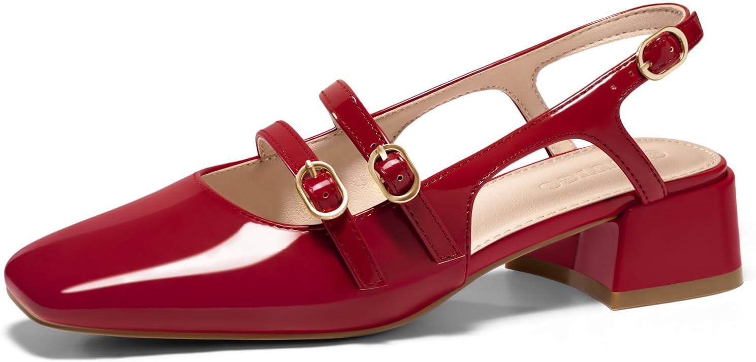 Detalle de Coutgo Mary Jane Slingback 1.65in Heels 🎀