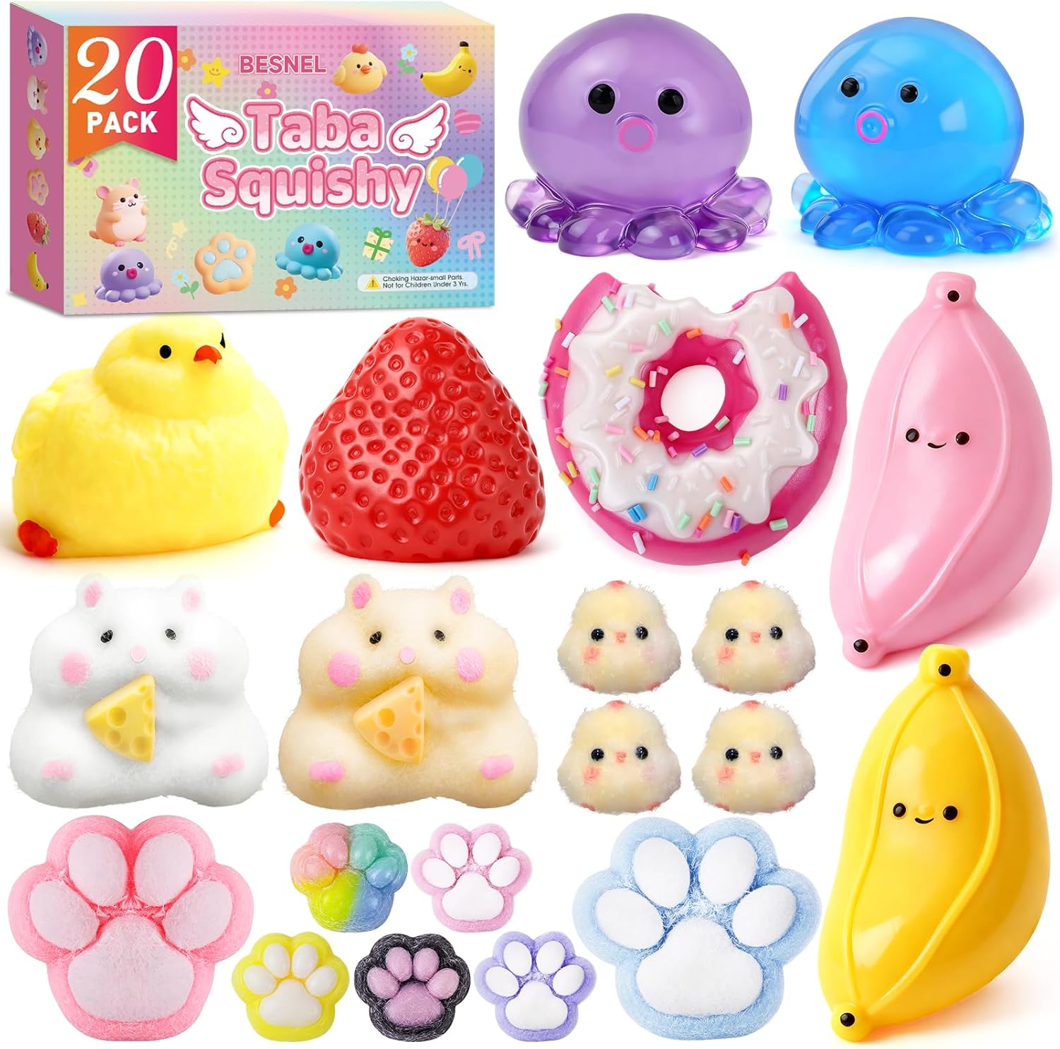 Detalle de 20Pcs Taba Squishy Pack Fidget Toys — Sensory Set for Kids and Classroom Use