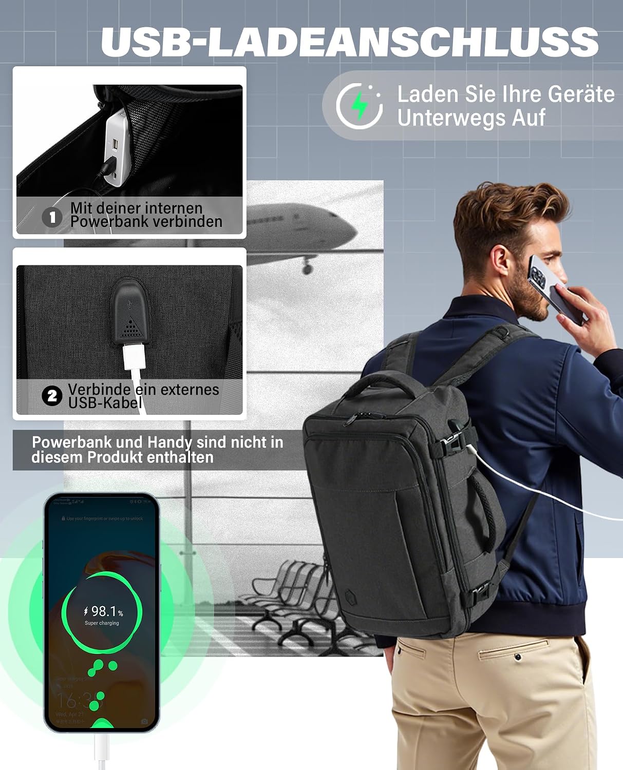 Thumbnail 6 de VANKEV Laptop-Rucksack 45x36x20 cm